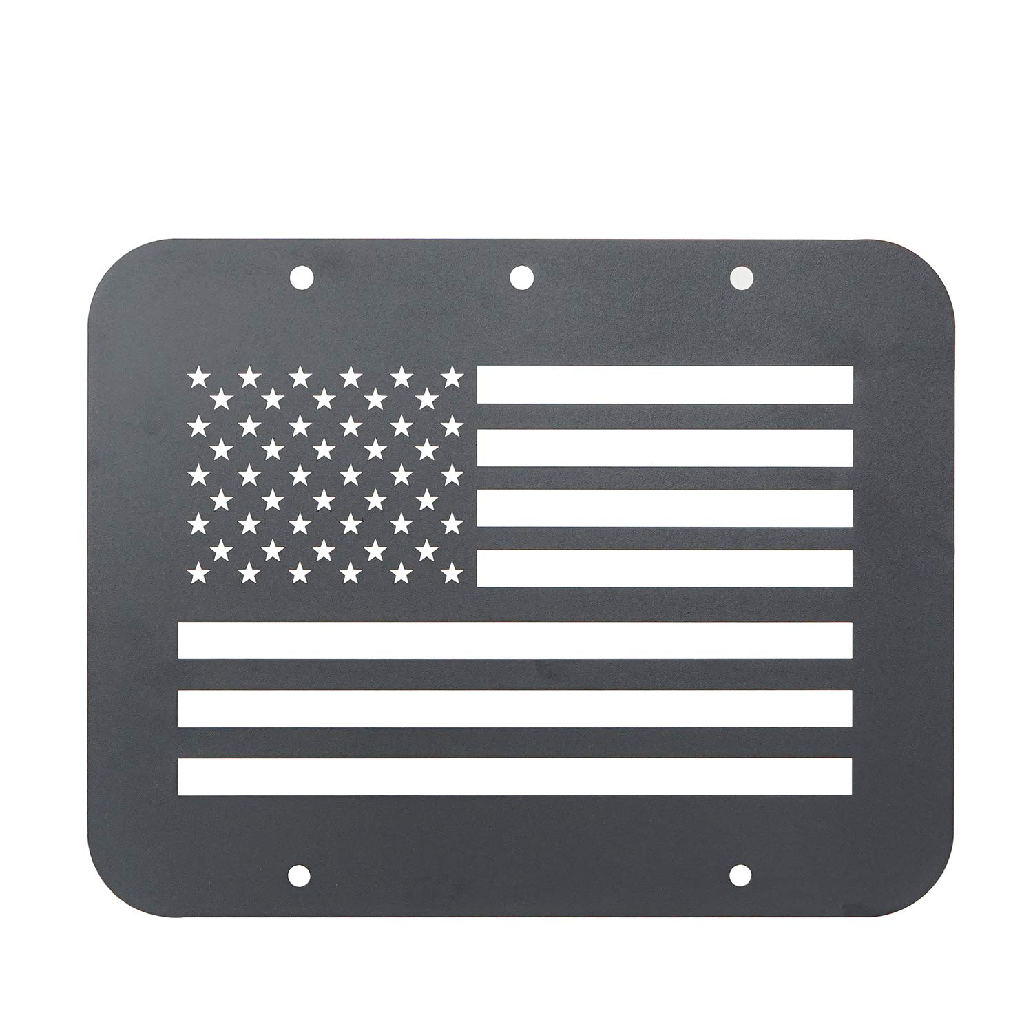 Hooke Road Wrangler Spare Tire Delete Plate with American Flag Design - Tailgate Vent Cover for Jeep Wrangler TJ & YJ (1987-2006) - Off-Road Accessory for Enhanced Rear Visibility & Custom Look