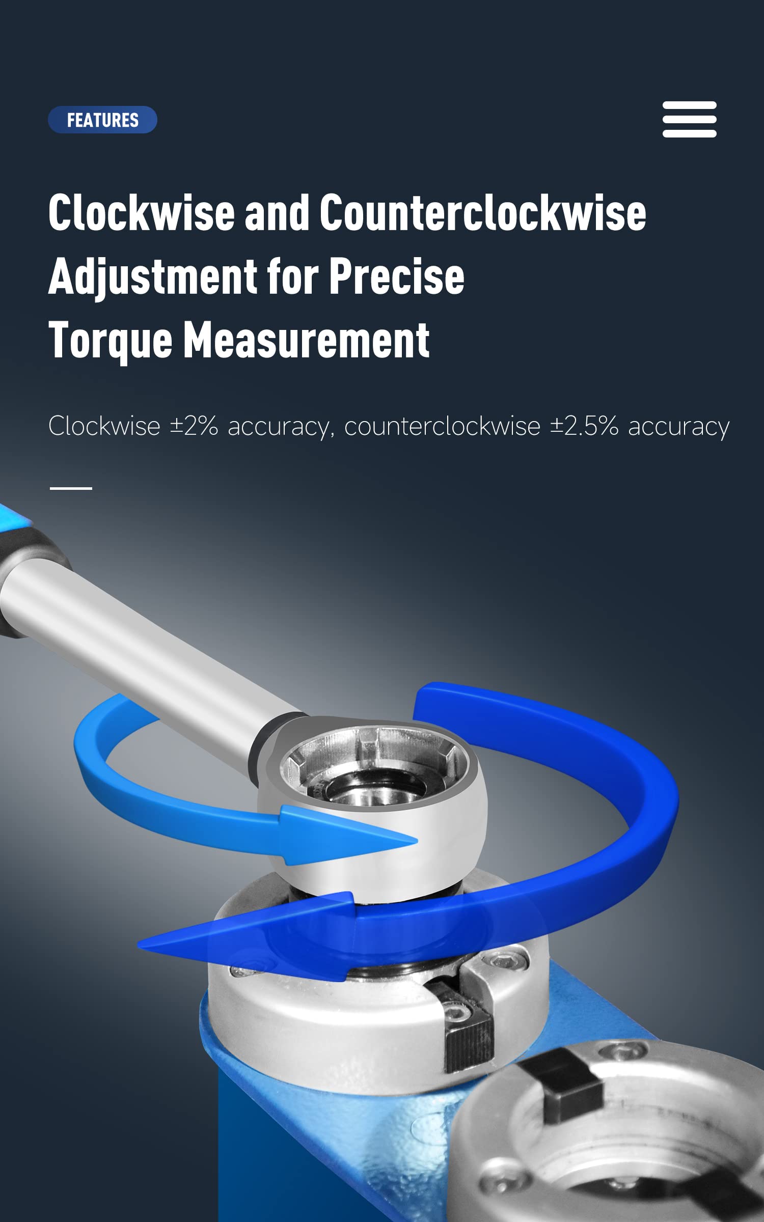 ER16A Digital Torque Wrench - ±2% High Accuracy Electronic Nut Torque Wrench with Audible/Visual Alarm & LED Display for ER Series Nuts - Perfect for Automotive Repair, Industrial Assembly and Mechanical Maintenance