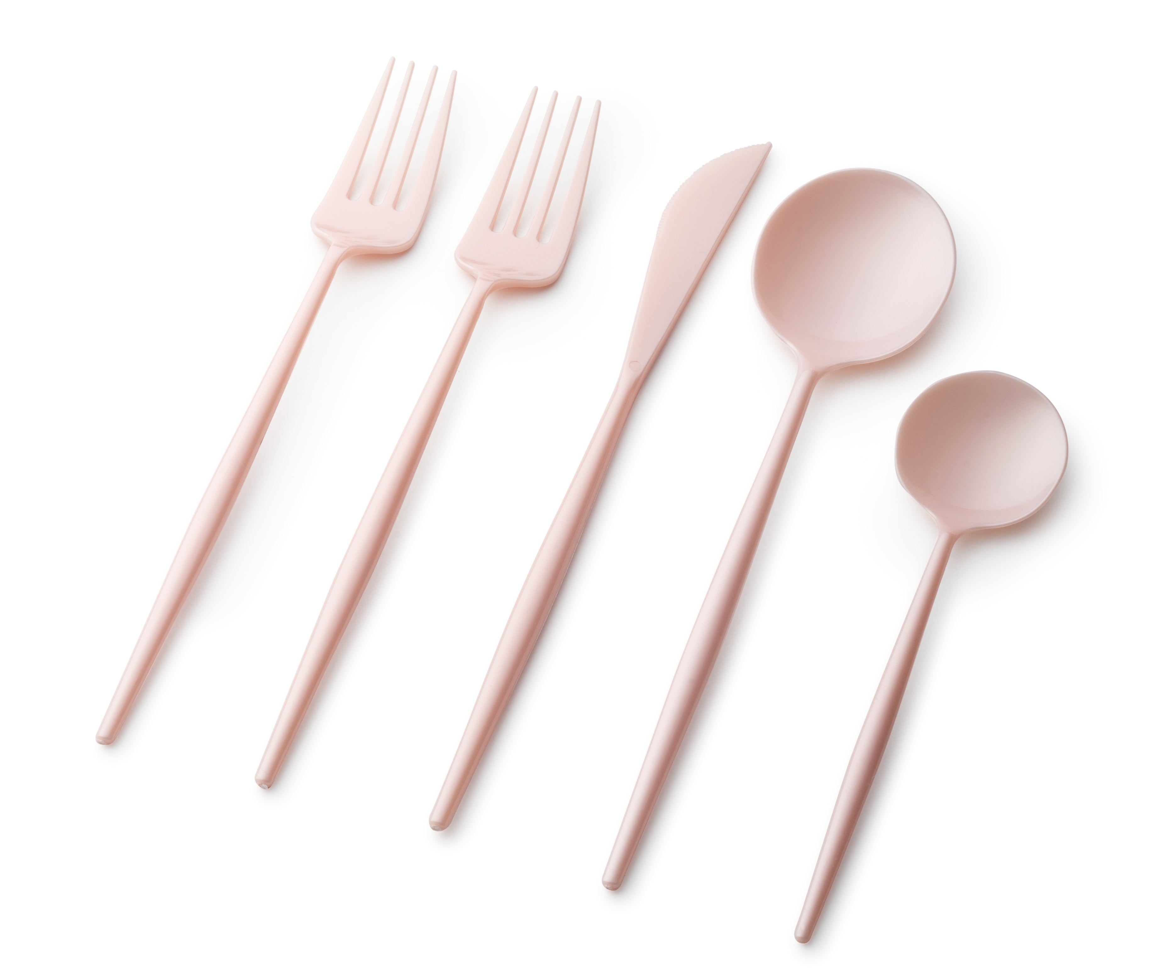 Noble Collection Pearl Pink Flatware Set - 40-Piece Silverware for 8 Place Settings - Elegant Dinnerware for Weddings, Parties & Formal Dining