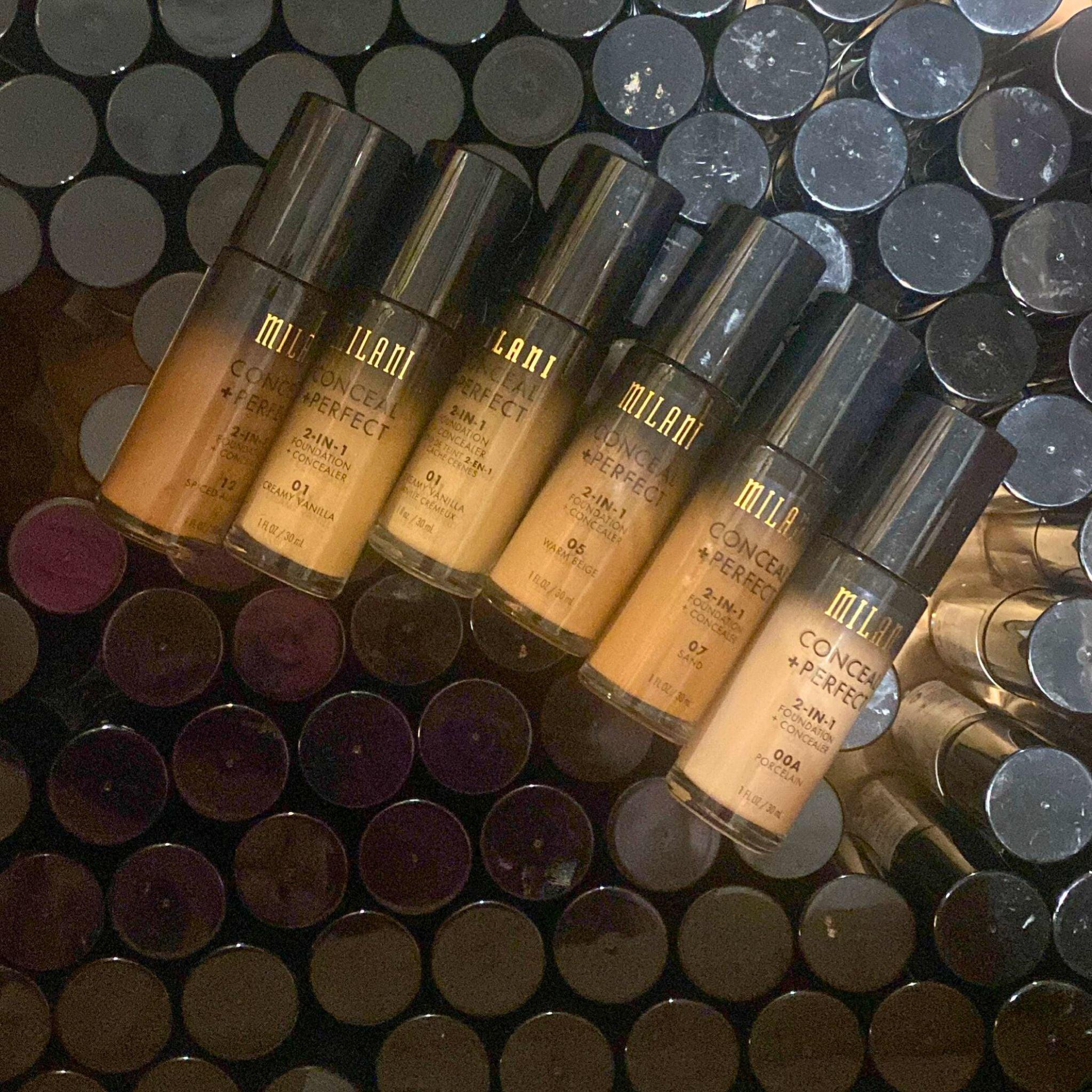 Milani Conceal + Perfect 2-in-1 Foundation & Concealer - 1 oz (50-Piece Lot) - Full Coverage, Oil-Free Makeup for Flawless Skin - Perfect for Daily Wear, Special Occasions & Professional Makeup Artists