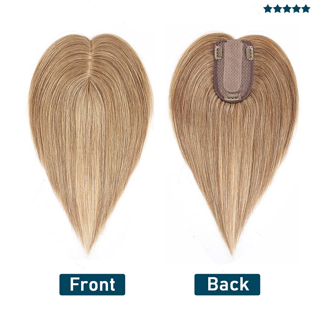SEGO Clip-in Human Hair Topper for Women - 150% High Density Brown Curly Hairpiece - Partial Coverage Large Size for Thinning Hair - Perfect for Daily Wear, Parties & Special Occasions