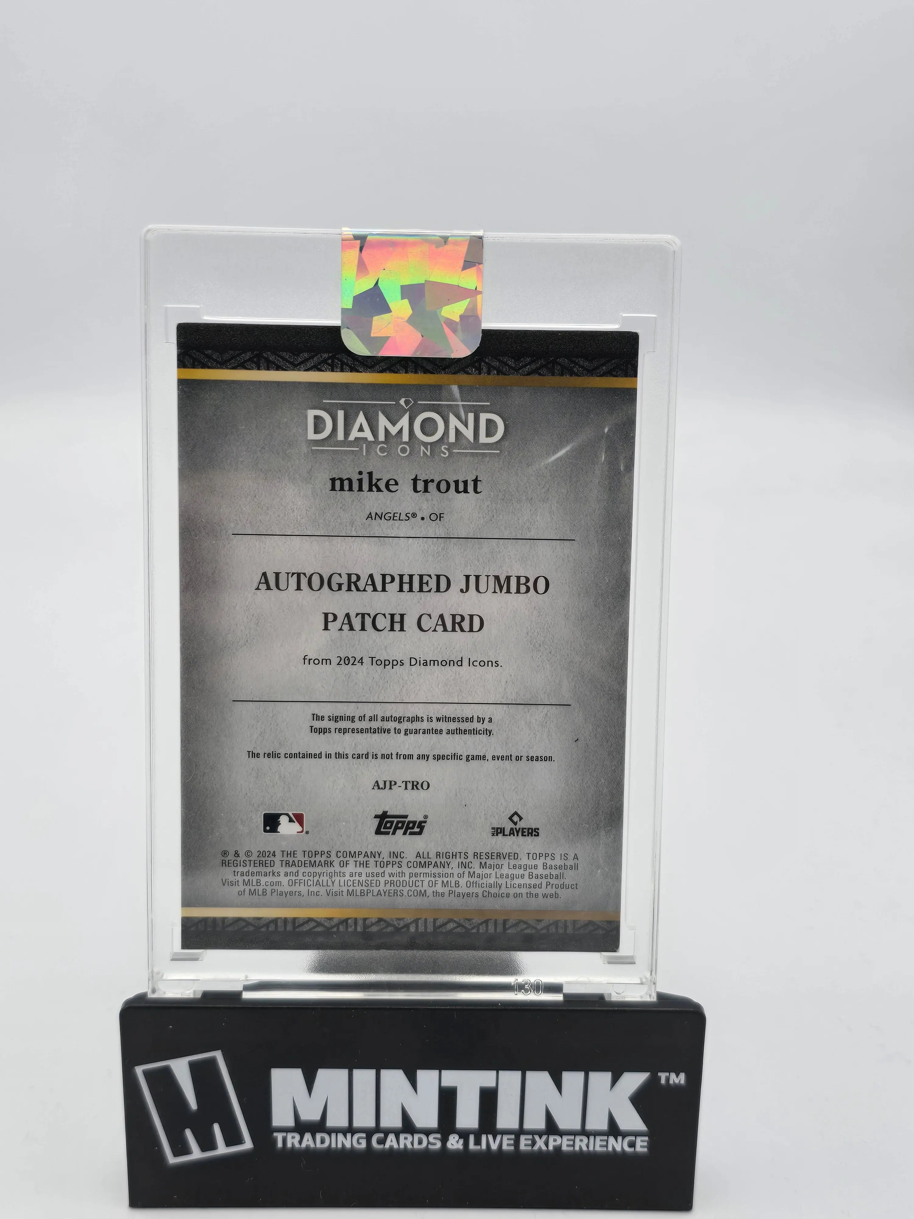 2024 Topps Diamond Icons Baseball Mike Trout Tri-Color Patch Autograph Card /10 - Rare Collectible for Baseball Fans & Sports Memorabilia Enthusiasts