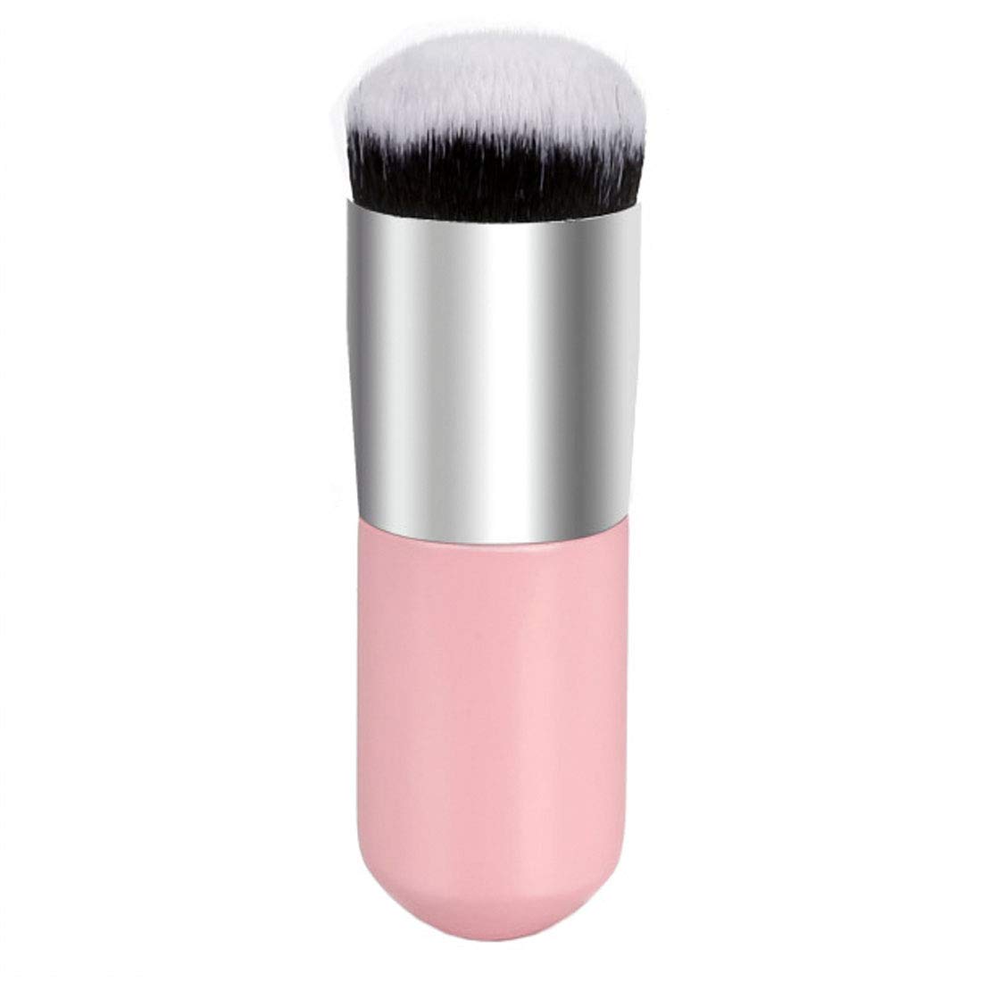 Premium Wooden Handle Large Round Head Makeup Brush for Foundation, Powder & BB Cream - Soft & Plump Bristles (Pink) - Perfect for Flawless Airbrush Finish & Professional Makeup Application