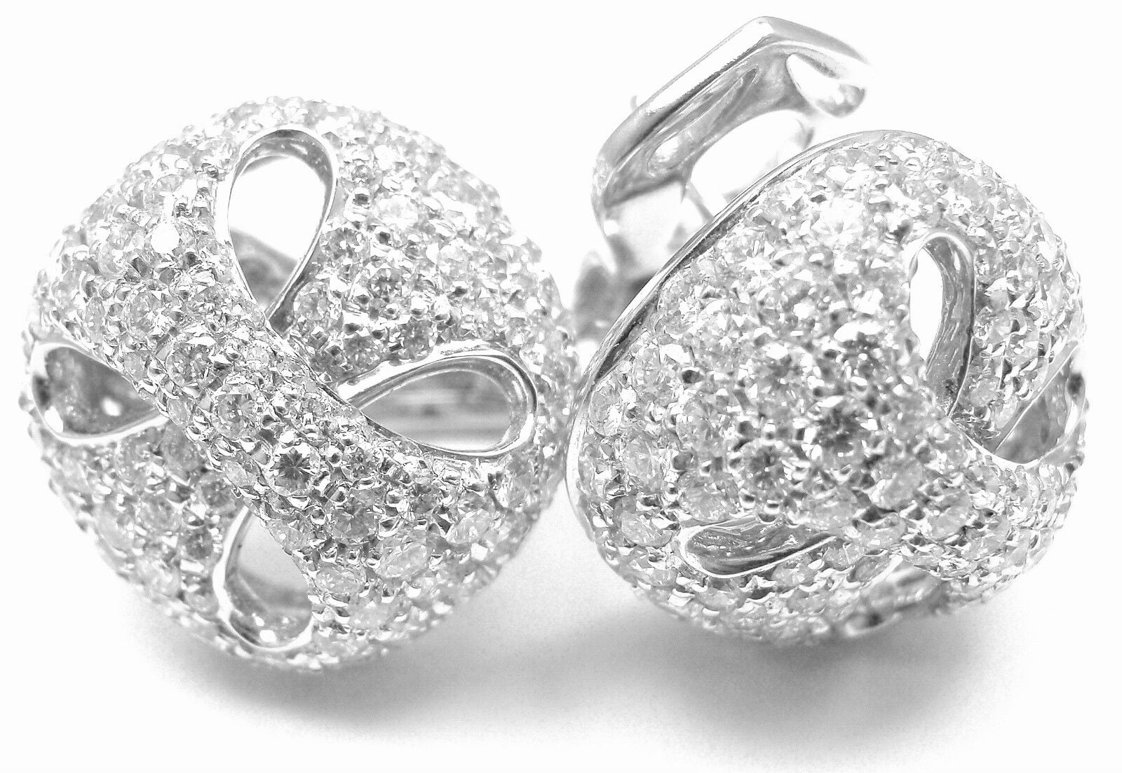 Authentic Damiani 18k White Gold 3.03 Carat Diamond Stud Earrings for Women - Luxury Jewelry Gift for Anniversary, Wedding & Special Occasions