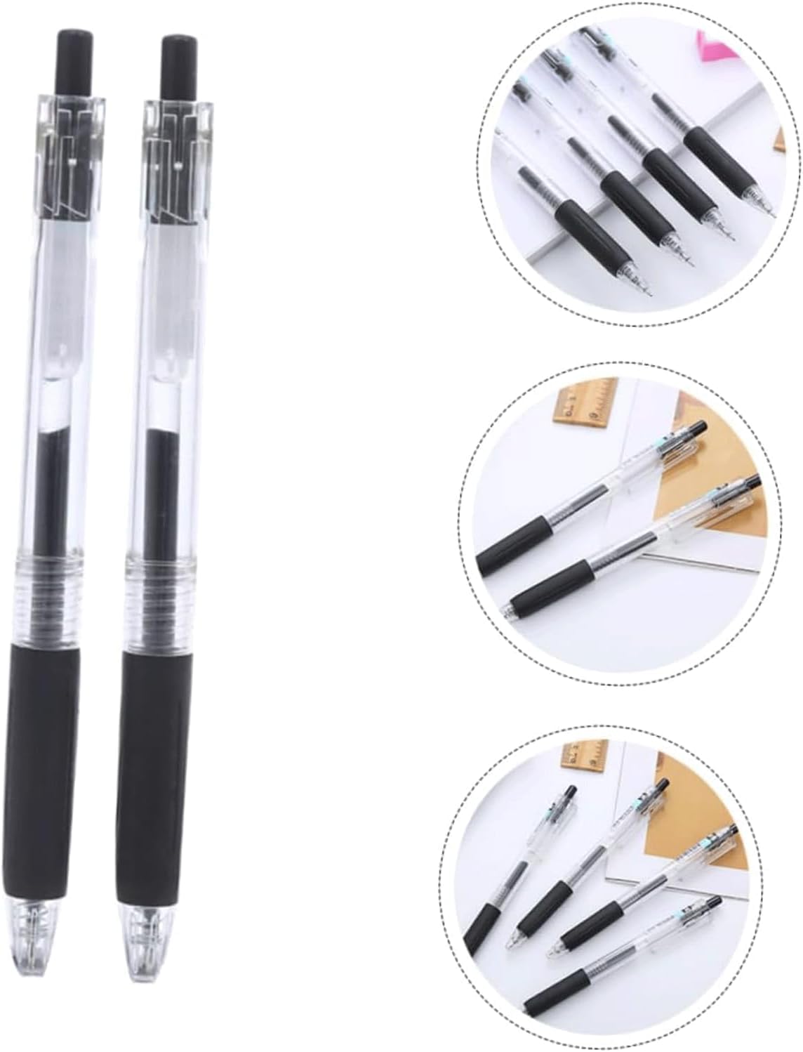 16 Pack Smooth Writing Gel Ink Pens - Quick-Drying Black Ballpoint Rollerball Pens for Students, Office & School Supplies (Perfect for Note Taking, Journaling & Art Projects)