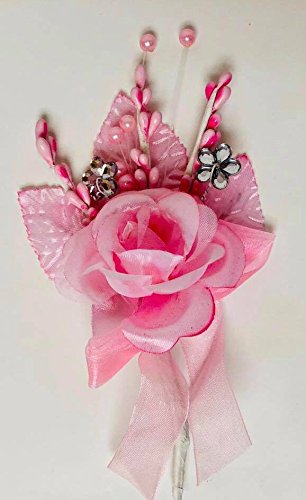 3-Pack Pink Spray Pearl Rose Corsage DIY Craft Kit for Weddings, Prom, Bridal Bouquets, and Floral Arrangements - Elegant Artificial Flowers for DIY Projects and Party Favors