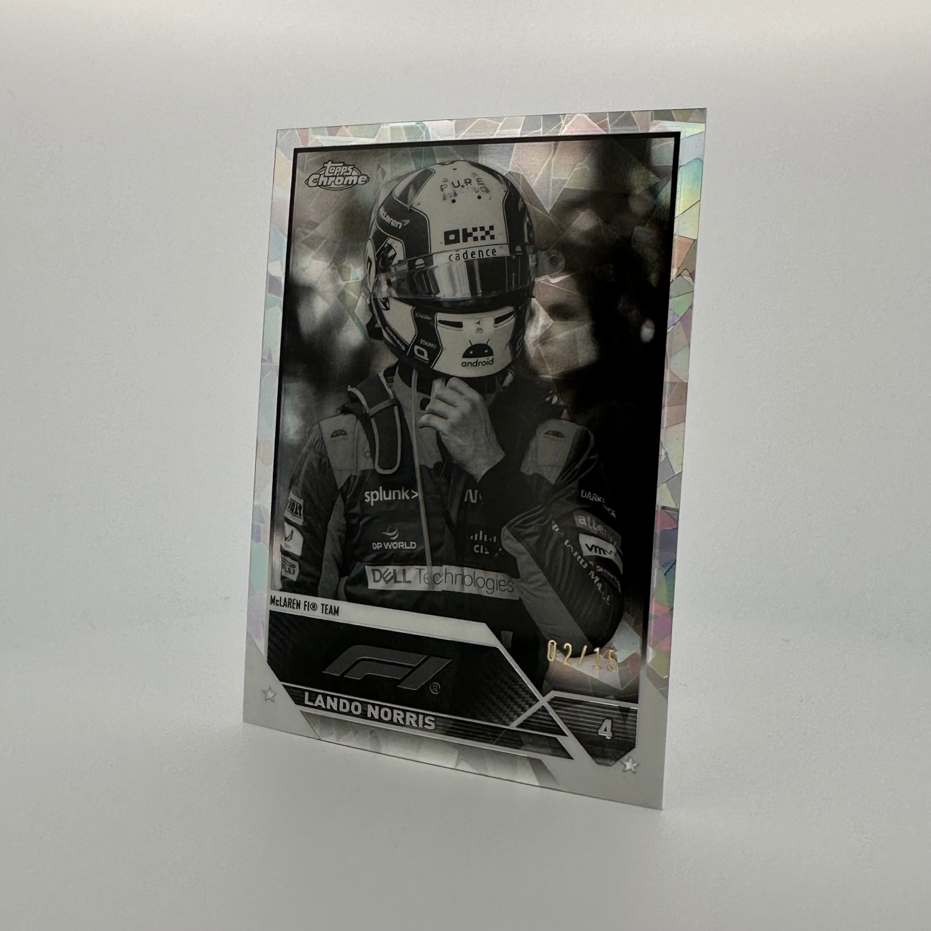2023 Topps Chrome Sapphire Lando Norris #26 Black & White F1 Racing Card - Perfect for Collectors, Fans, and Sports Memorabilia Enthusiasts