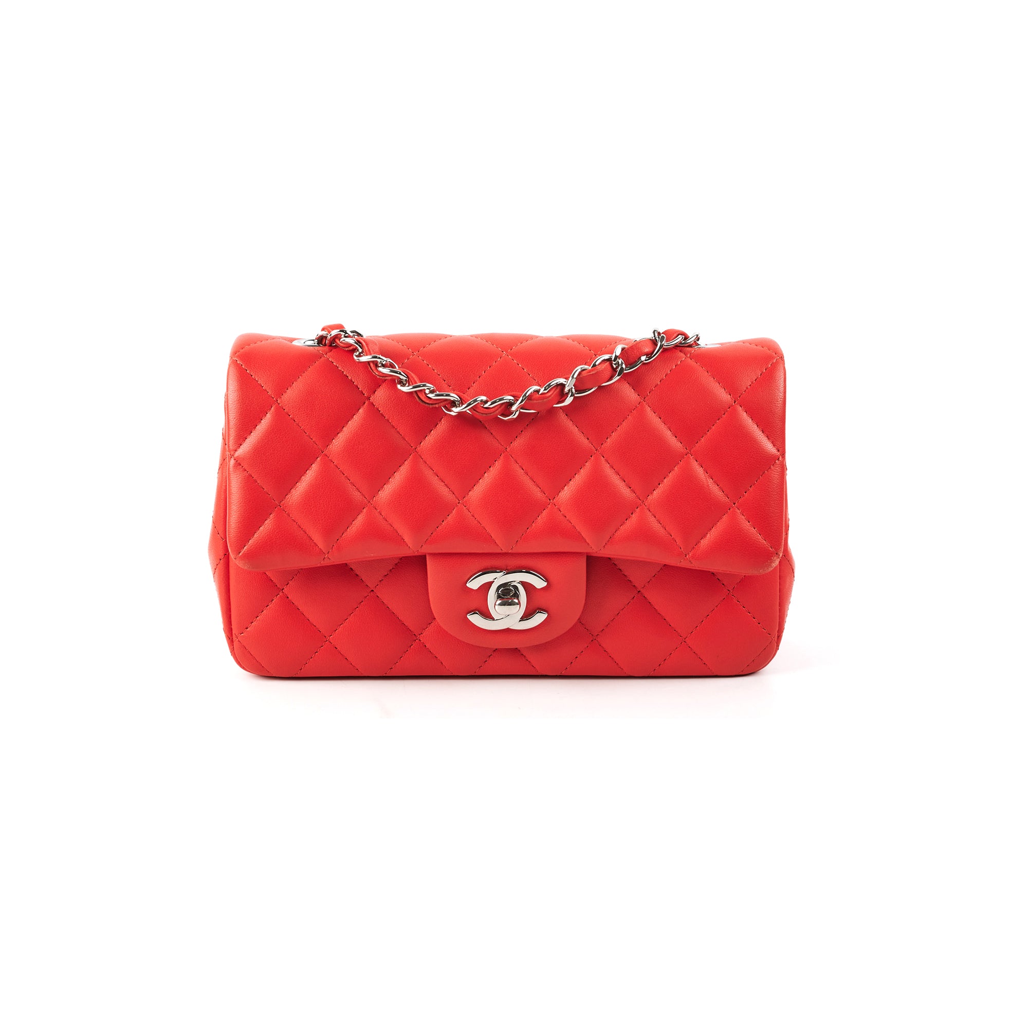 Chanel Mini Rectangular Bag in Red Lambskin Leather - Luxury Crossbody Purse for Women, Perfect for Date Night & Special Occasions