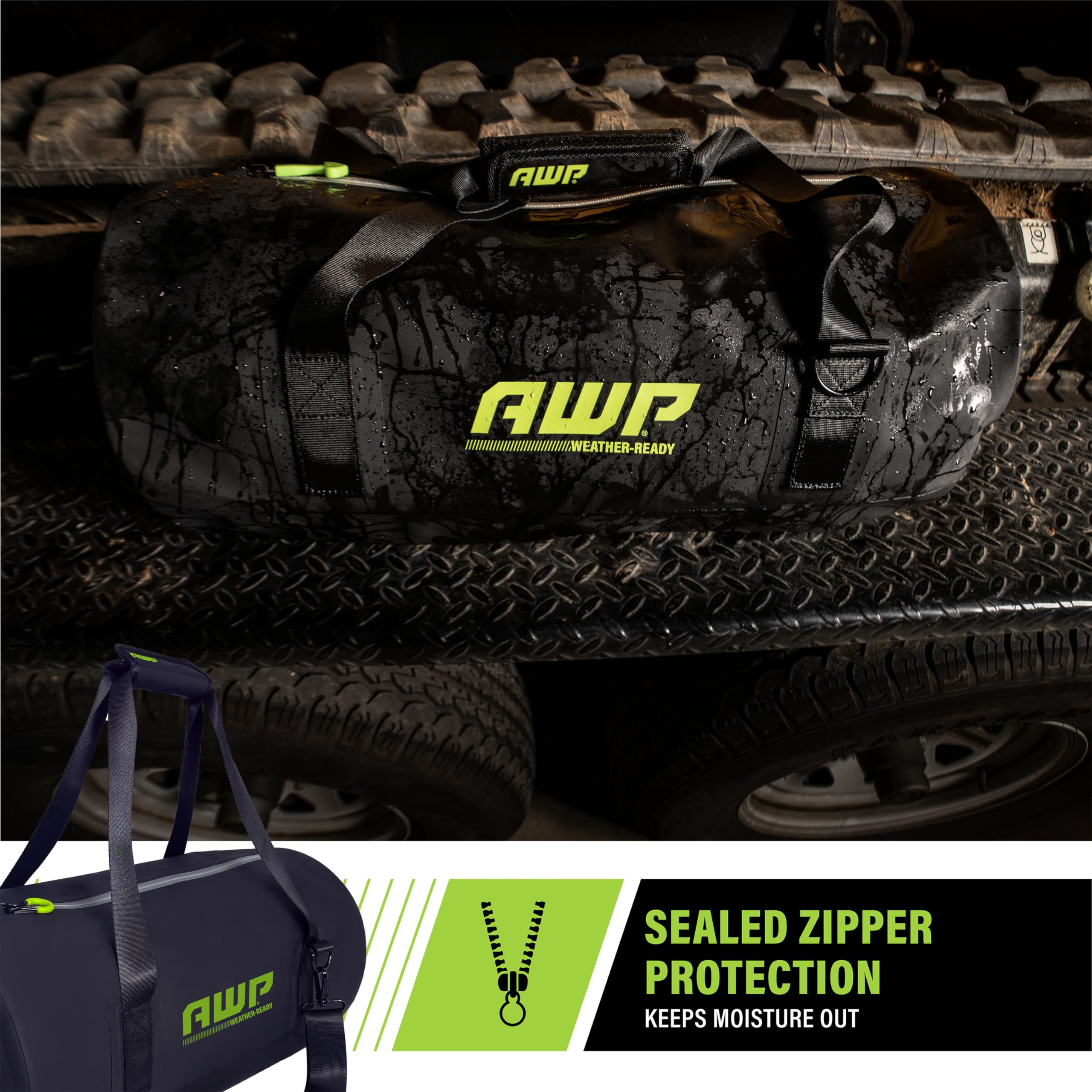 Waterproof Duffel Bag for Travel & Gym - AWP Heavy Duty Sports Duffle with Shoulder Strap - Perfect for Camping, Hiking, Workout & Outdoor Adventures