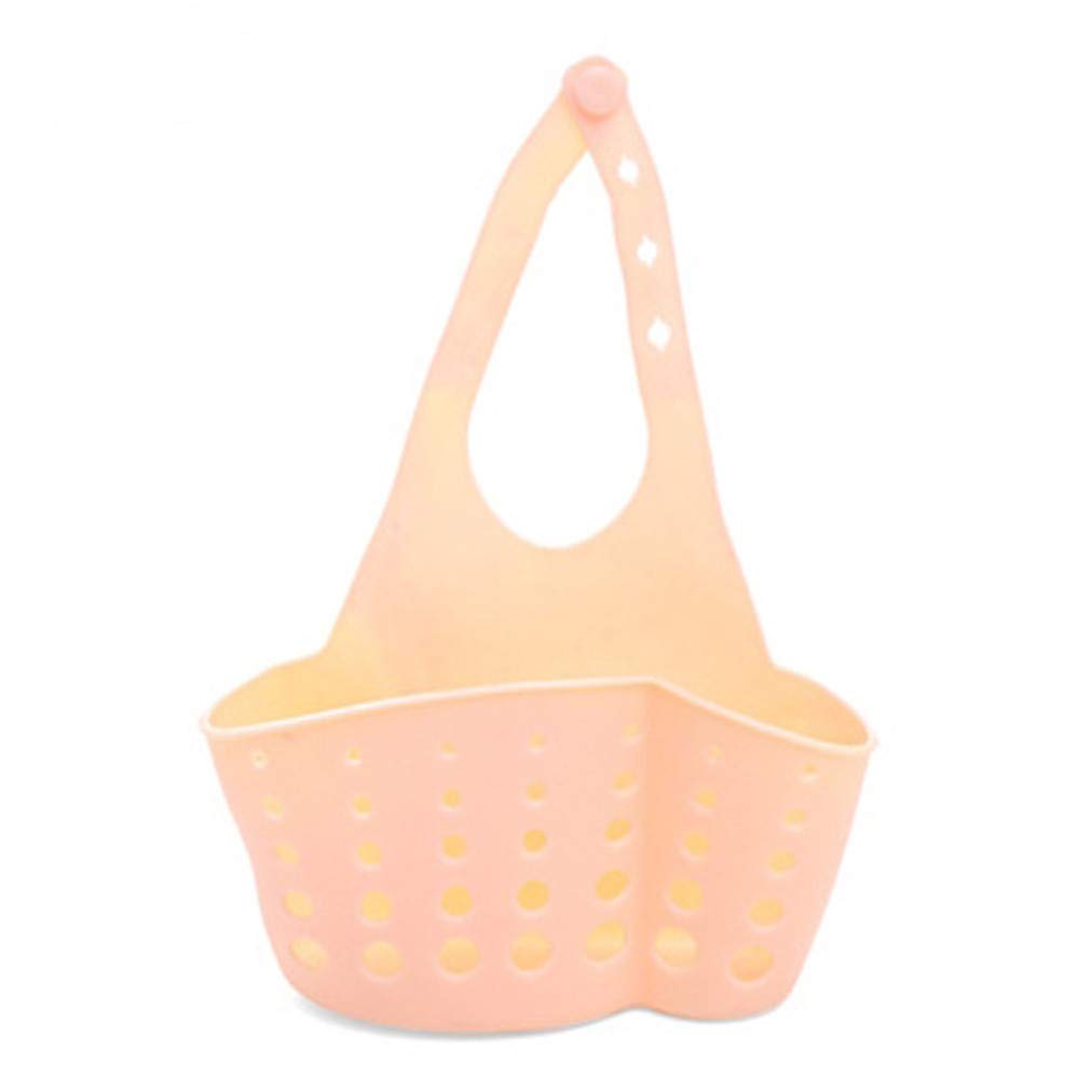 Sevenfly Adjustable Hanging Kitchen Sink Caddy - Plastic Sponge & Soap Holder with Drain Holes for Sanitary Drying (Pink) | Perfect for Organizing Sinks, Keeping Sponges Dry & Adding Style to Your Kitchen