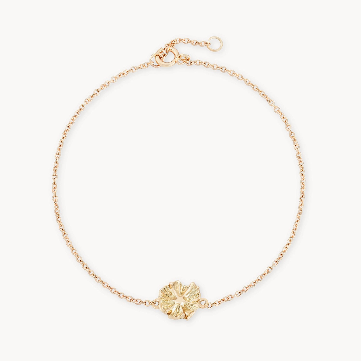 14K Yellow Gold Little Wildflower Bracelet - Dainty Floral Charm Jewelry for Women, Perfect for Everyday Wear, Gifts & Special Occasions