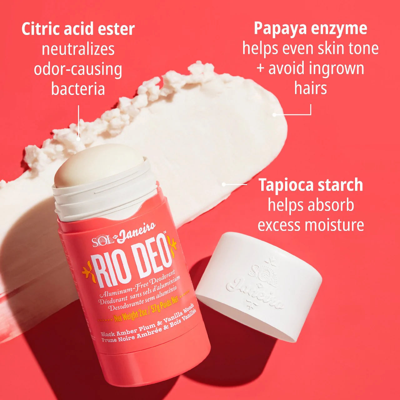 Sol de Janeiro Rio Deo Aluminum Free Deodorant - Natural & Vegan Deodorant for Women & Men - Fresh & Long-Lasting Protection - Perfect for Gym, Work & Daily Use