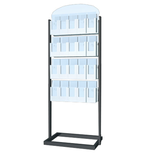 40-Pocket Heavy Duty Welded Base Floor Standing Brochure Holder - Durable Pamphlet Display Stand for Retail Stores, Trade Shows & Office Reception Areas