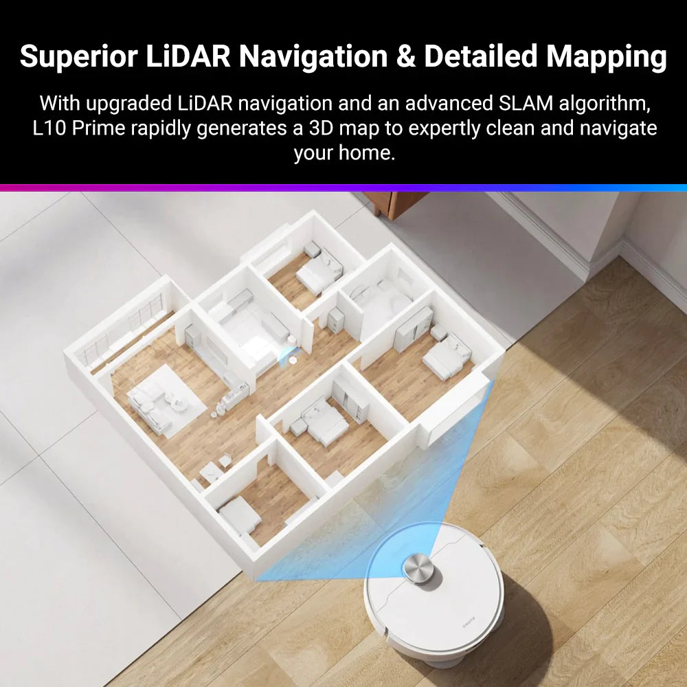 Dreame L10 Prime Self-Cleaning Robot Vacuum and Mop Combo - Smart Mapping, 4000Pa Suction, Auto Mop Washing - Perfect for Hardwood Floors & Pet Hair Removal