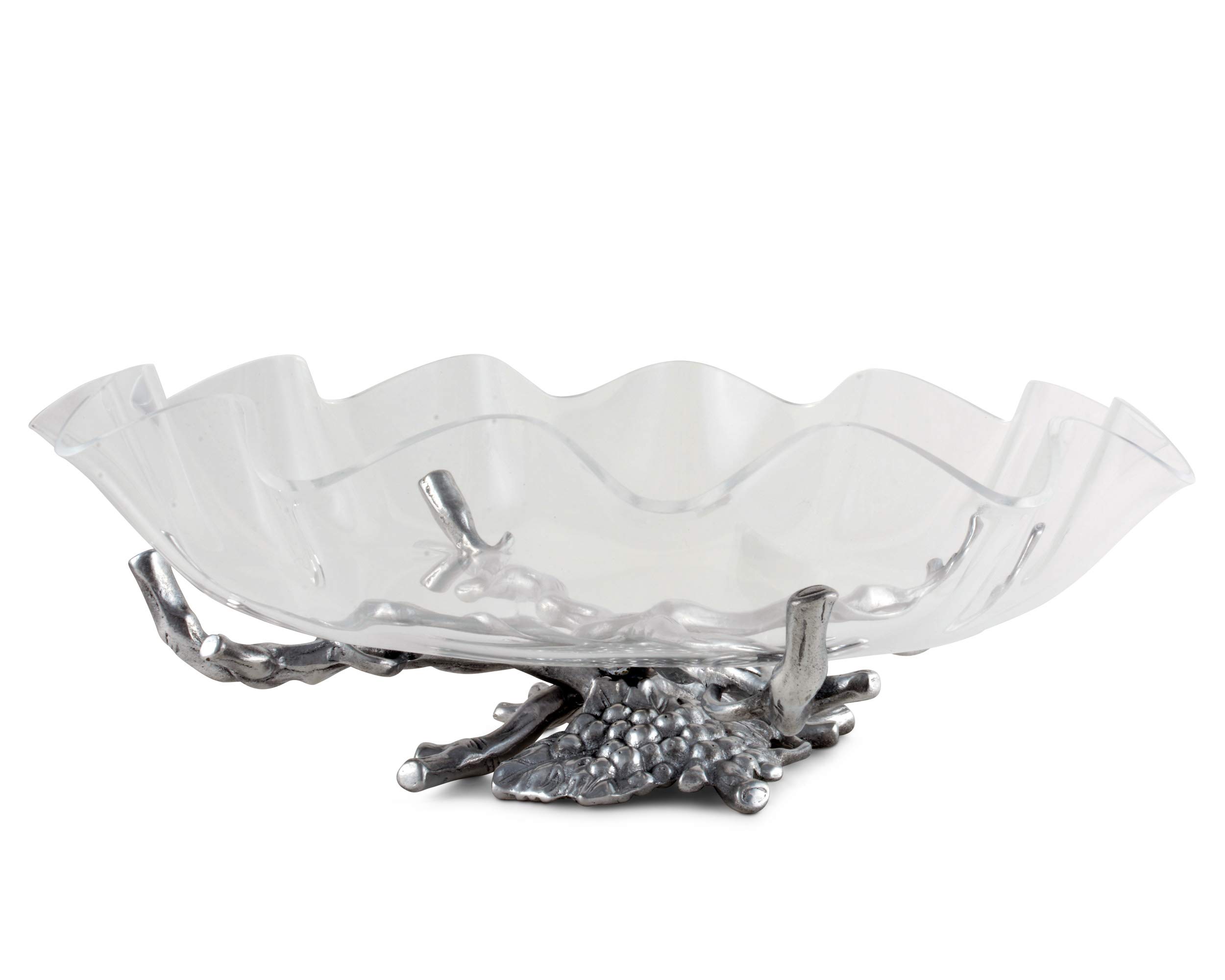 Premium Arthur Court Acrylic Grape Pattern Serving Bowl - 16