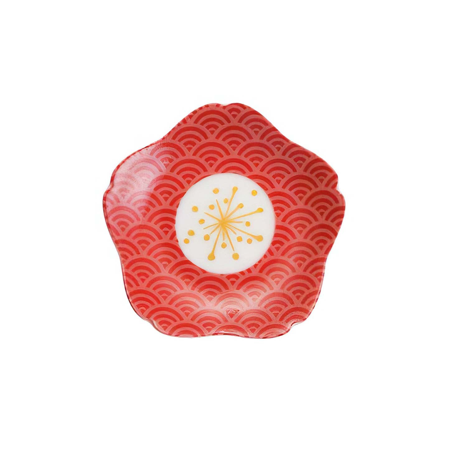 Harekutani Porcelain Sakura Plate Seigaiha - Japanese Cherry Blossom Dinnerware Set for Home Decor & Tea Ceremony