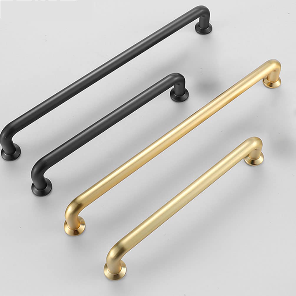 6-Piece Brushed Brass Cabinet Handles & Drawer Pulls - 192mm Hole Centers - Kitchen, Bathroom & Wardrobe Hardware with Screws - Perfect for Modern Home Renovation & Furniture Upgrades