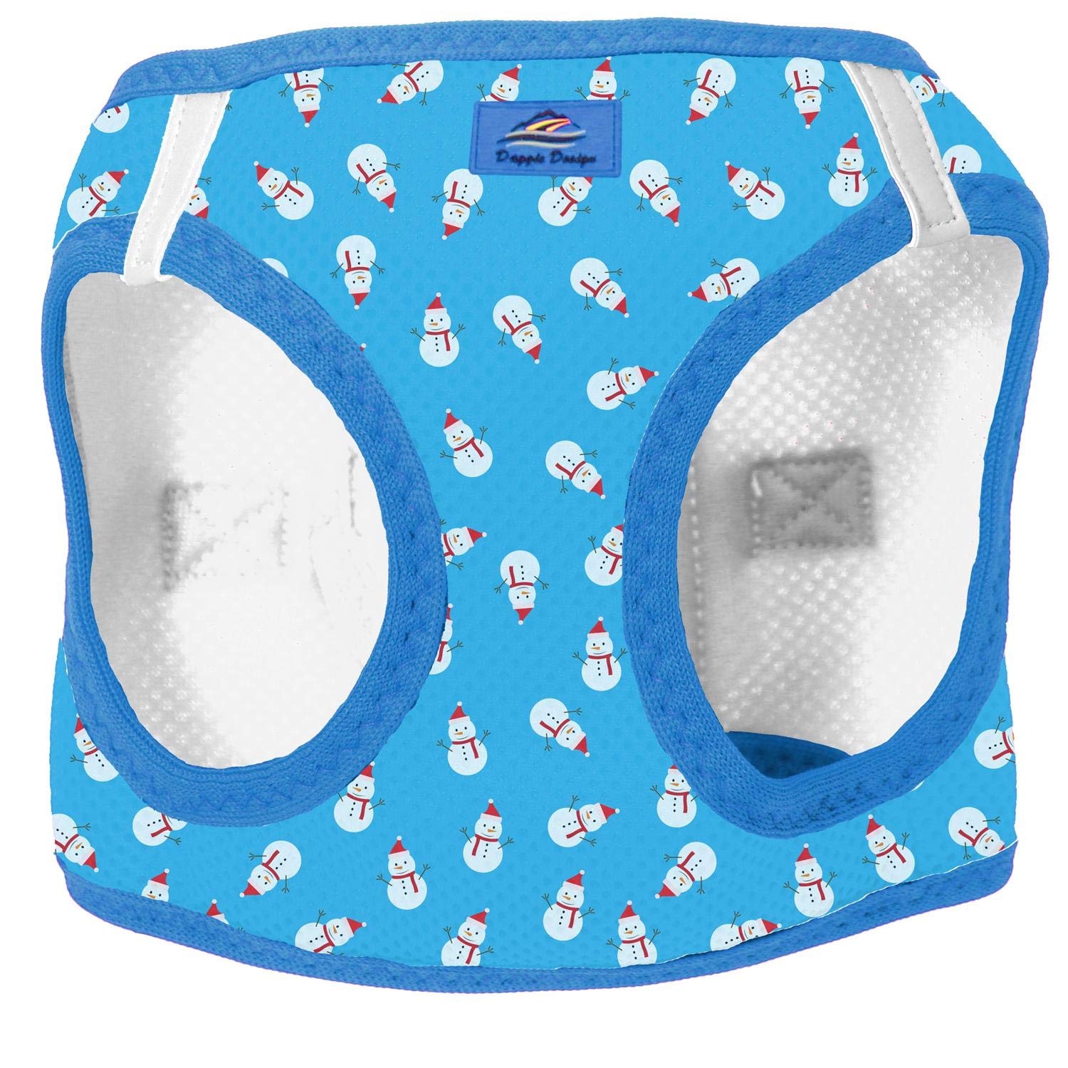 No-Choke Reflective Dog Harness with Snowman Holiday Design - X-Small for Small Dogs | Perfect for Christmas Walks, Winter Adventures & Pet Safety
