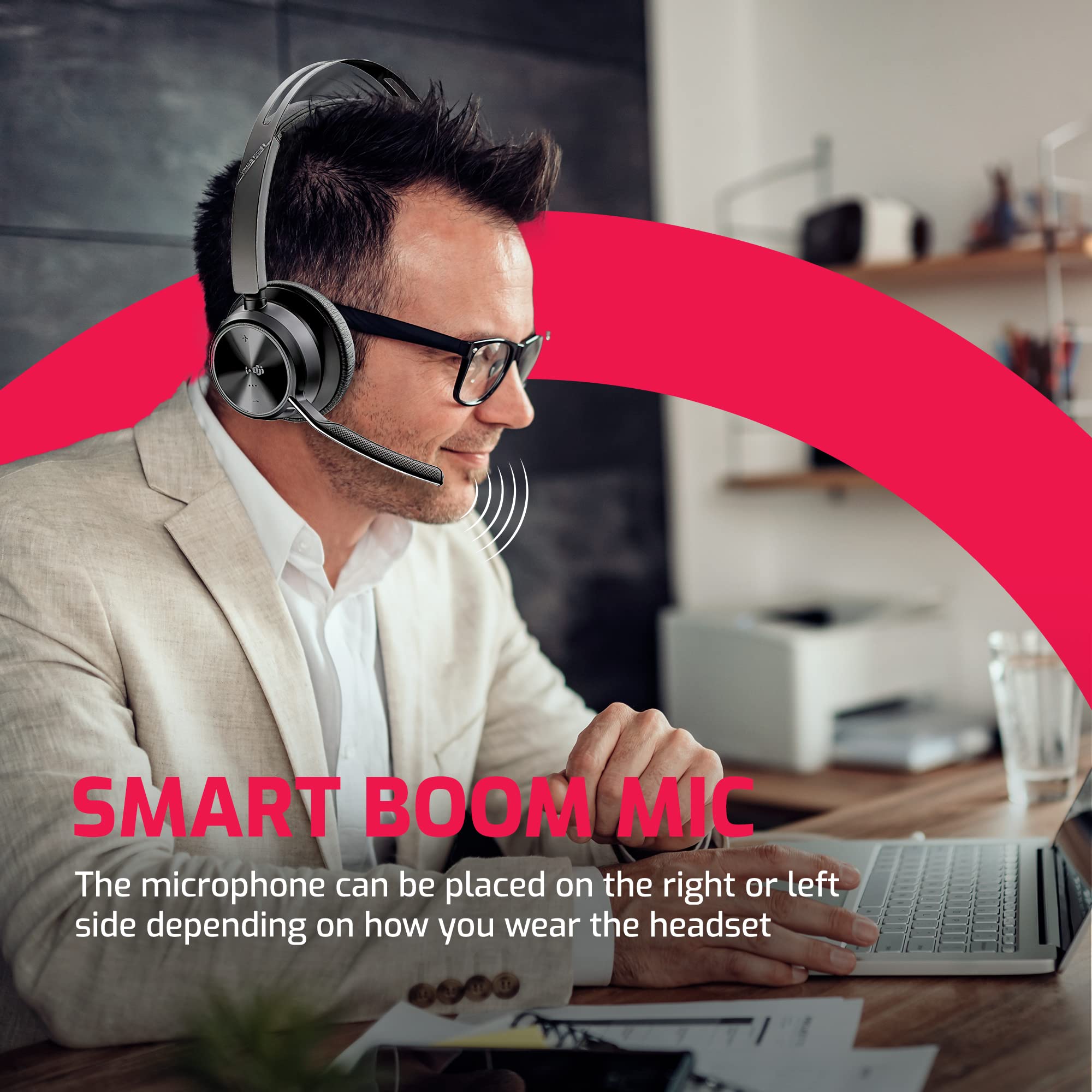 GTW Poly Voyager Focus 2 UC Wireless Bluetooth Headset with Charging Stand | Noise-Canceling Stereo Headphones for Office & Remote Work | Compatible with Teams, Zoom, RingCentral, 8x8, Vonage | USB-A Connectivity for PC, Mac & Smartphones | Includes Bonus Microfiber Cloth | Perfect for Video Conferencing, Call Centers & Home Office Use