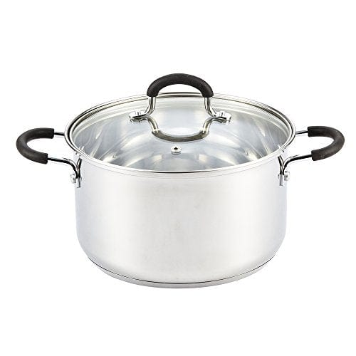 Cook N Home Professional 5 QT Stainless Steel Stockpot with Lid - Silver - Perfect for Soups, Stews, and Pasta Cooking