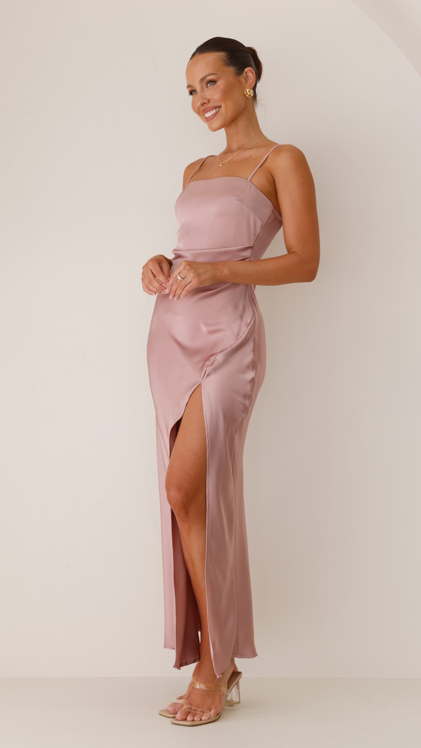 Ilana Maxi Dress - Elegant Dusty Pink Flowy Long Dress for Women | Perfect for Summer, Beach, Weddings & Special Occasions