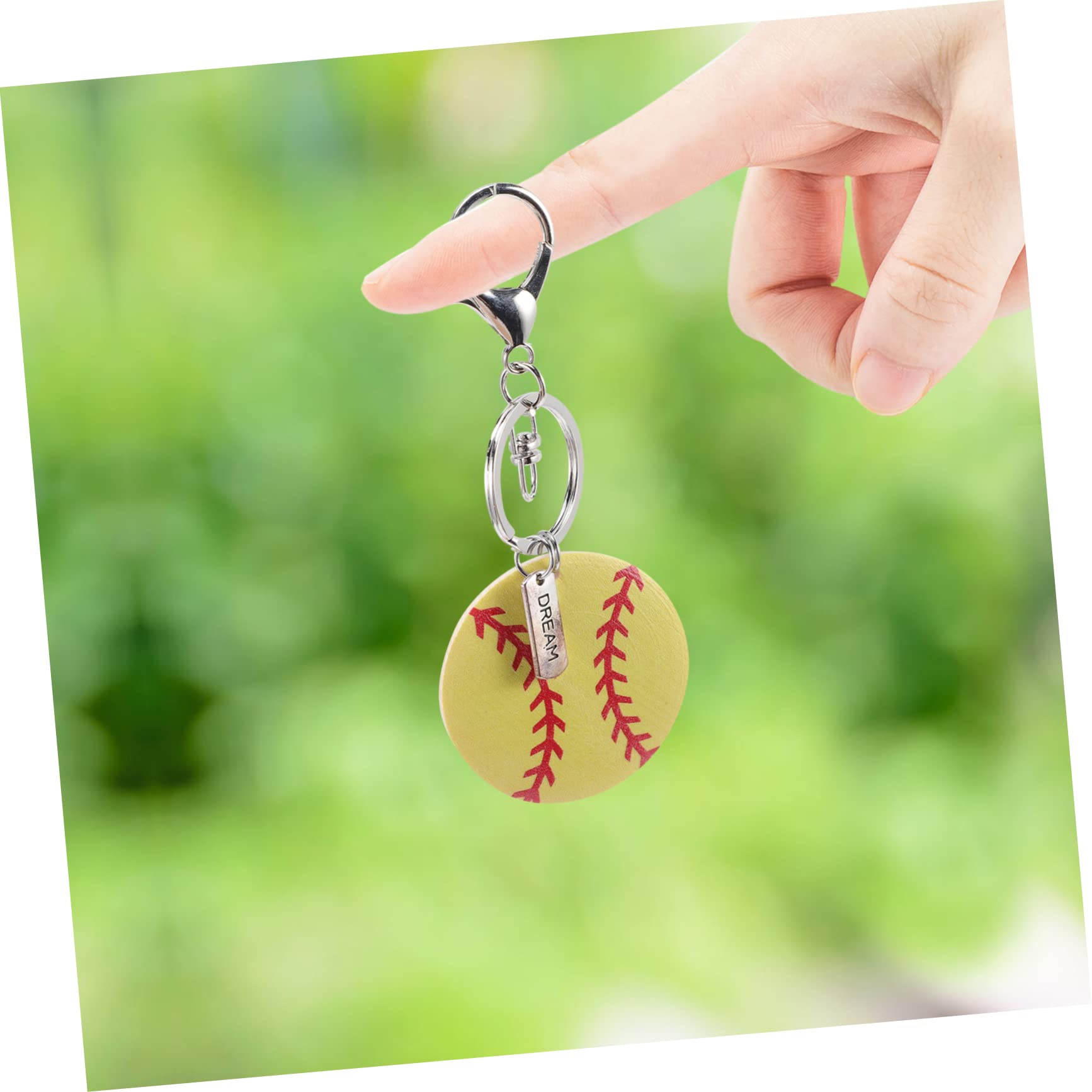 BelliFFY 3 Pack Mini Softball Keychains - Wood & Alloy Keychain Pendants for Boys, Sports Enthusiasts - Lightweight Compact Keyrings for Backpacks, Gifts & Party Favors - Perfect for Baseball Games, Team Events & School Accessories