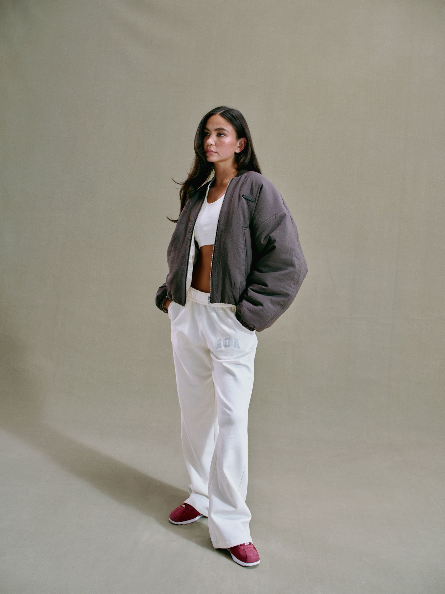 Reversible Bomber Jacket for Men & Women - Marshmallow White/Coffee Bean - Lightweight Windbreaker for Spring & Fall Fashion - Perfect for Outdoor Activities, Travel and Casual Wear