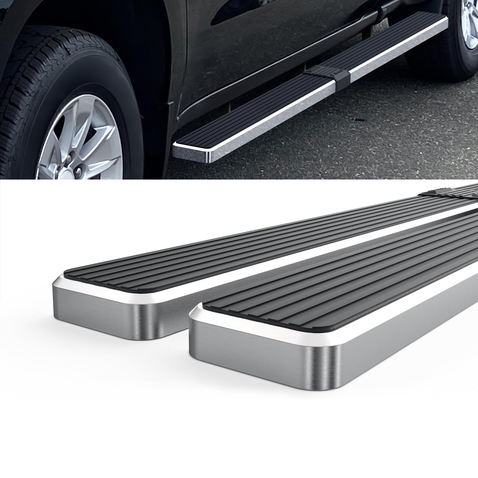 Heavy Duty Wheel-to-Wheel HD Ridez Steel Running Boards for Chevy Silverado & GMC Sierra 1500 2019-2025 Extended Cab 6.5ft Bed | 2500/3500 Models 2020-2025 | Durable Off-Road Side Steps | Perfect for Truck Access & Outdoor Adventures (Excludes 2019 1500 LD & 2022 LTD/LD Models)
