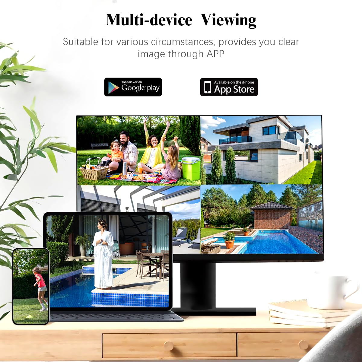 5MP Full HD Wired Security Camera System with 122° Ultra Wide-Angle Lens - Outdoor/Indoor CCTV Surveillance System with Monitor for Home & Business Protection - Ideal for Driveway, Garage, Backyard Monitoring