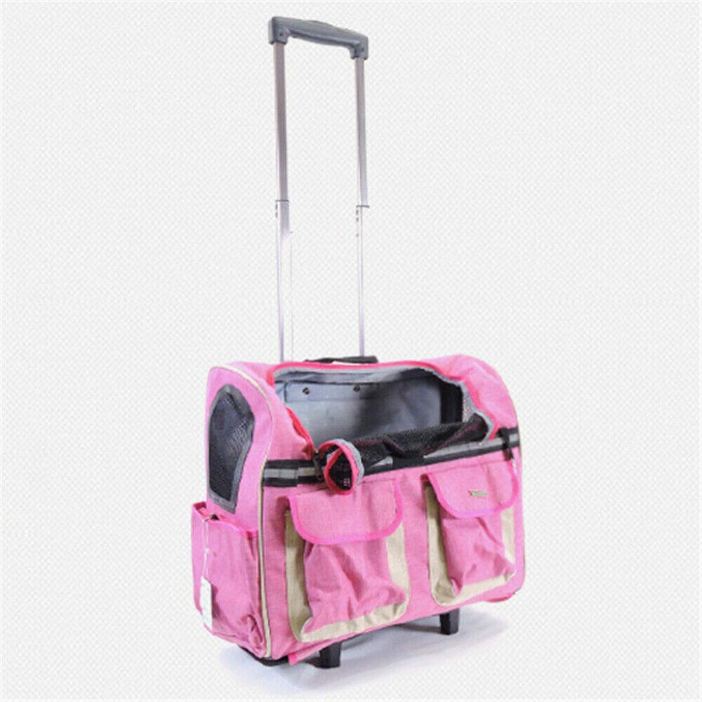 Pet Backpack Carrier for Dogs & Cats - Wheeled Rolling Travel Trolley Luggage with Handles, Portable Airline Approved Pet Carrier (Color: Black) - Perfect for Air Travel, Road Trips, Vet Visits & Outdoor Adventures