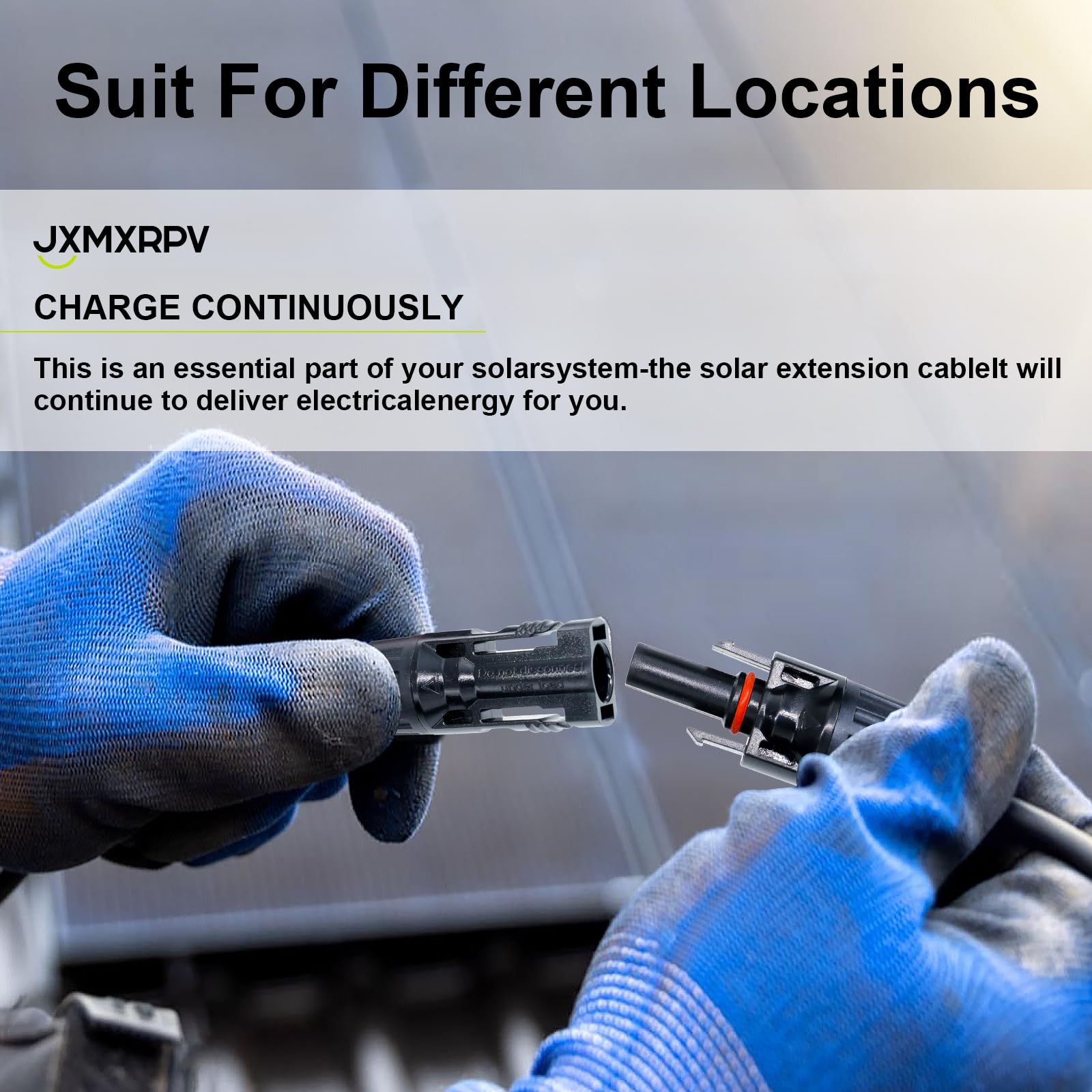 20Ft 10AWG Solar Extension Cable with Tool-Free Connectors - Waterproof 6mm² PV Wire for Home, Boat & RV Solar Panels - Perfect for Outdoor Solar Power Systems, Off-Grid Installations and Marine Applications