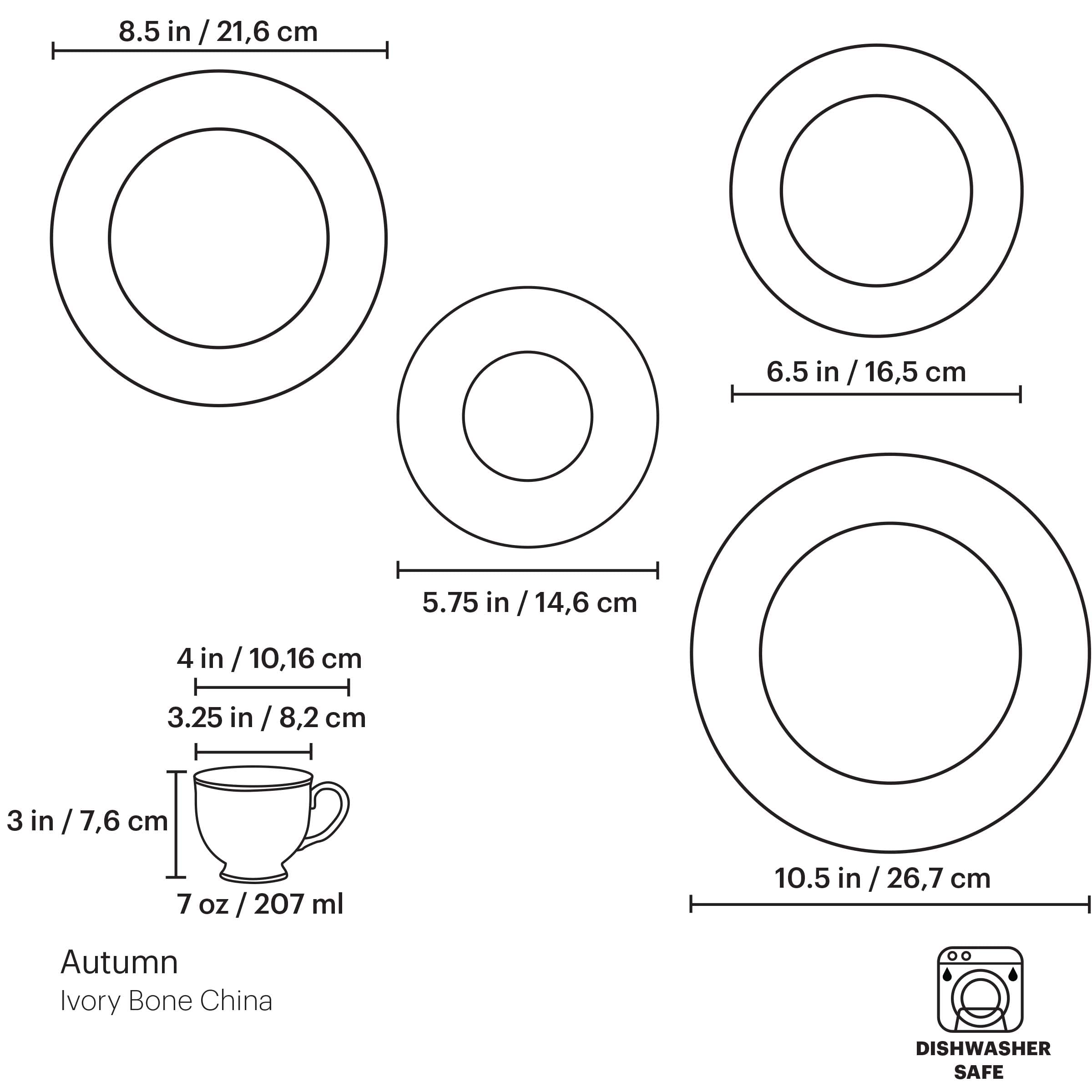 Lenox 116890610 Autumn 5-Piece Dinnerware Place Setting - Elegant Tableware for Thanksgiving, Fall Gatherings & Holiday Dining