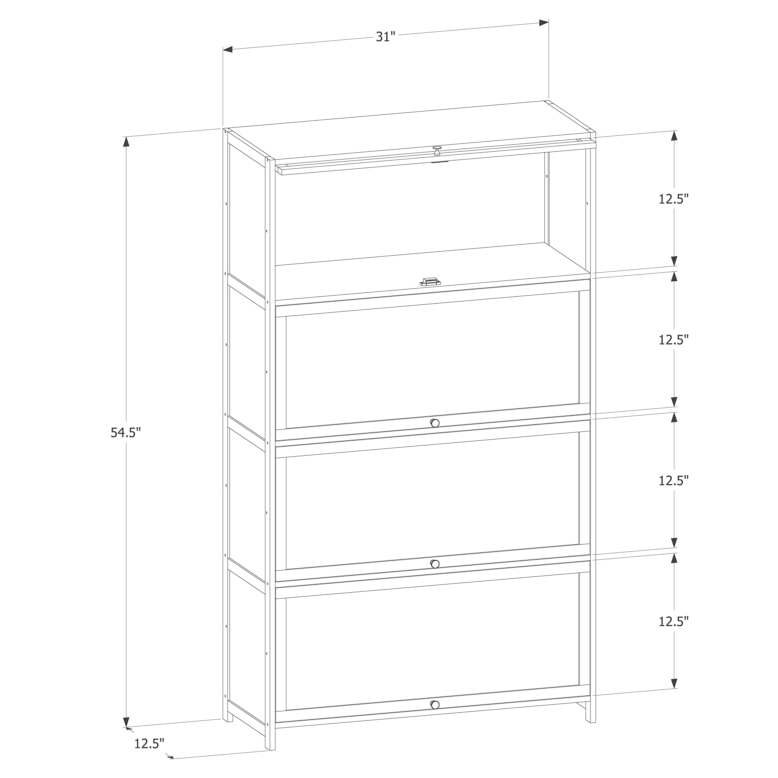 MoNiBloom 4-Tier Acrylic Door Bamboo Bookcase - Space-Saving Display Shelf & Organizer for Kids, Students, Bedroom, Home & Office (Brown) | Perfect for Storing Books, Toys, Decor & Office Supplies