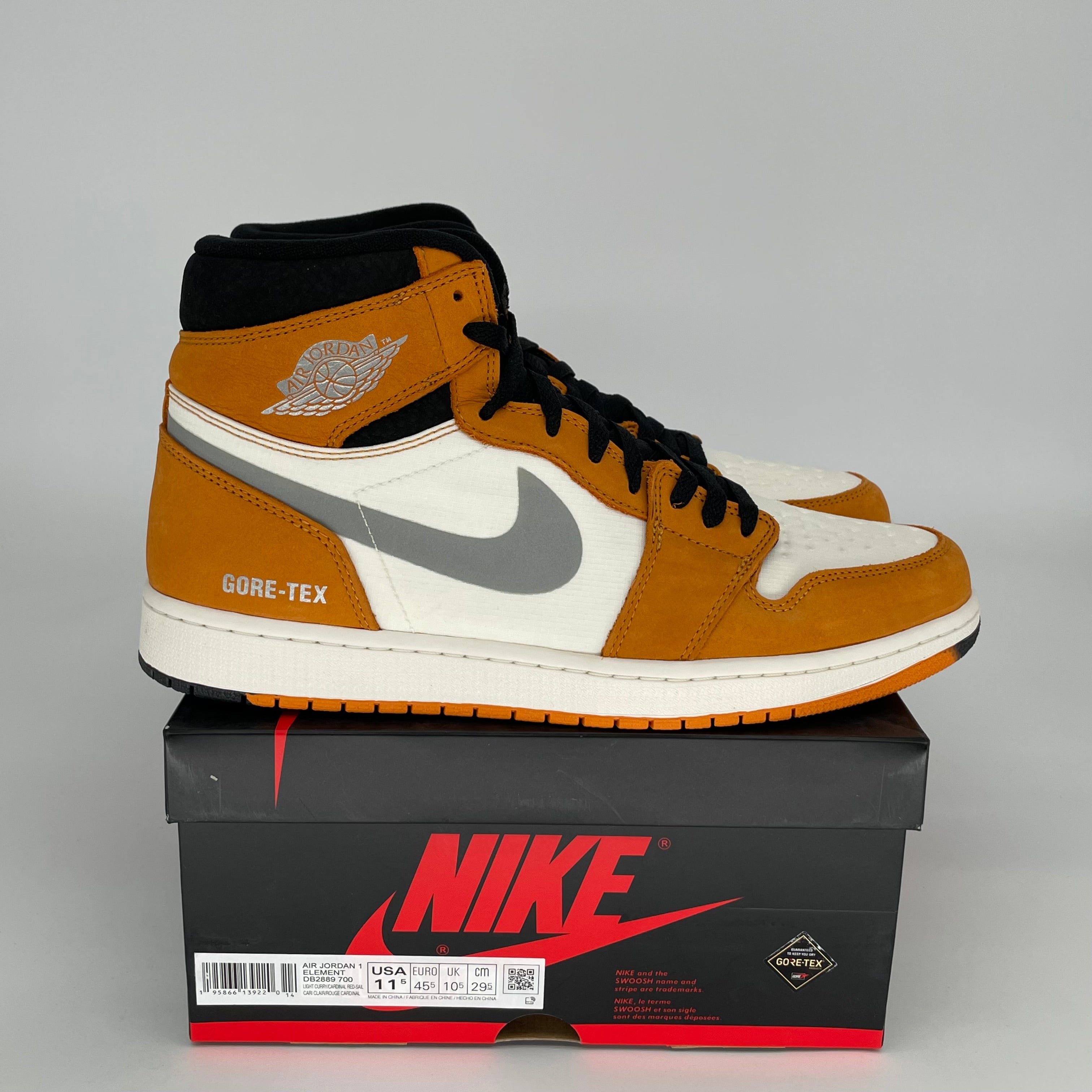 AIR JORDAN 1 GORE-TEX Light Curry Sneakers - Waterproof High-Top Basketball Shoes Size 11.5 (DB2889-700) - Perfect for Outdoor Sports & Urban Streetwear Fashion