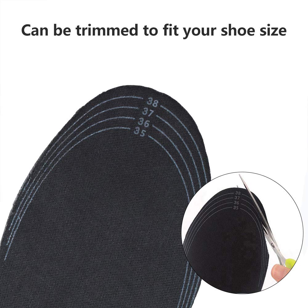 Rechargeable Battery Powered Heated Insoles - USB Foot Warmer Inserts for Boots & Shoes - Keep Feet Warm in Winter for Outdoor Work, Hunting & Snow Sports