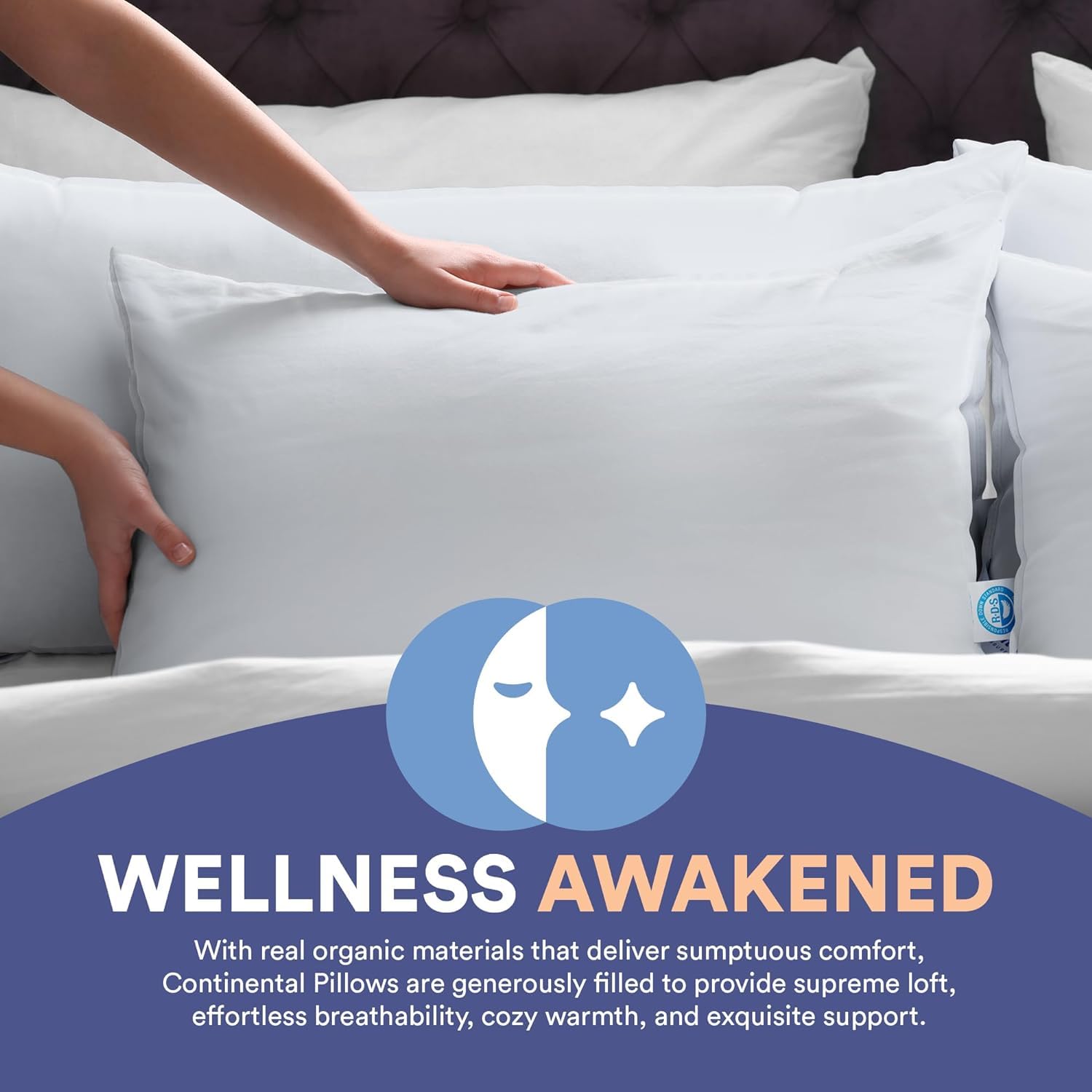 Premium 100% Luxury Down Pillows 550 Fill Power - Firm Support King Size (Pack of 1) White - Perfect for Back Sleepers & Hotel-Style Comfort