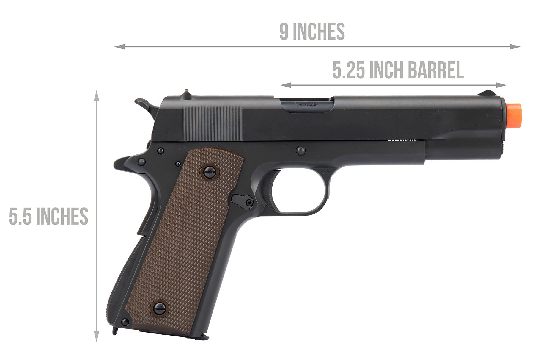 Full Metal R31 1911 Gas Blowback Airsoft Pistol with Black Barrel - Army Armament Tactical Training Gun for Outdoor Shooting & Airsoft Battles