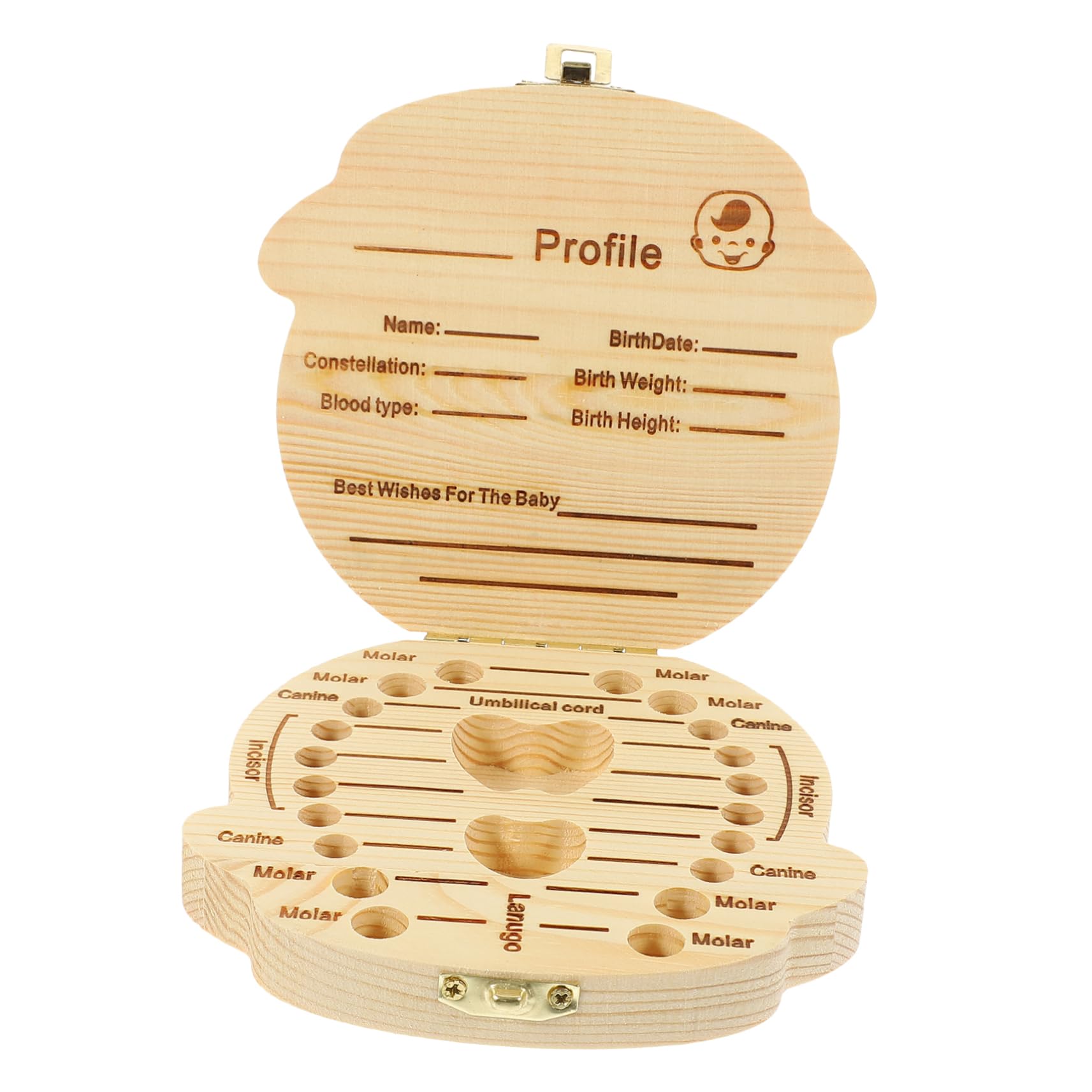 Toyvian 3-Piece Baby Memory Keepsake Box Set - Wooden & Alloy Newborn First Tooth Storage Container | Perfect for Preserving Baby Teeth, Umbilical Cord Stump & First Hair Locks | Ideal Baby Shower Gift & Nursery Decor