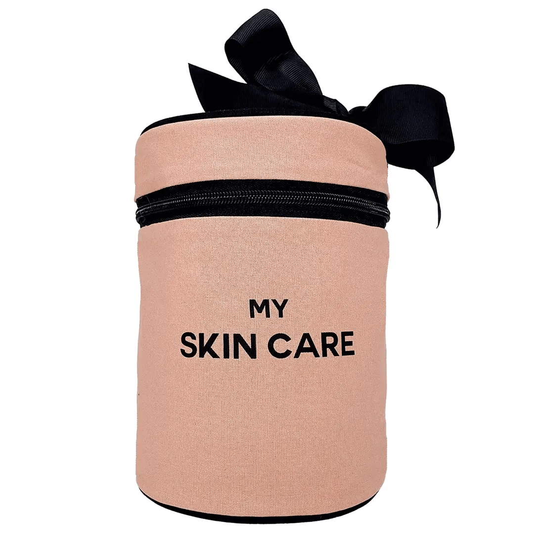 Pink/Blush Round Cosmetic Case with Handle - Travel Makeup Organizer & Skin Care Storage for Women | Perfect for Gym, Vacation & Daily Use