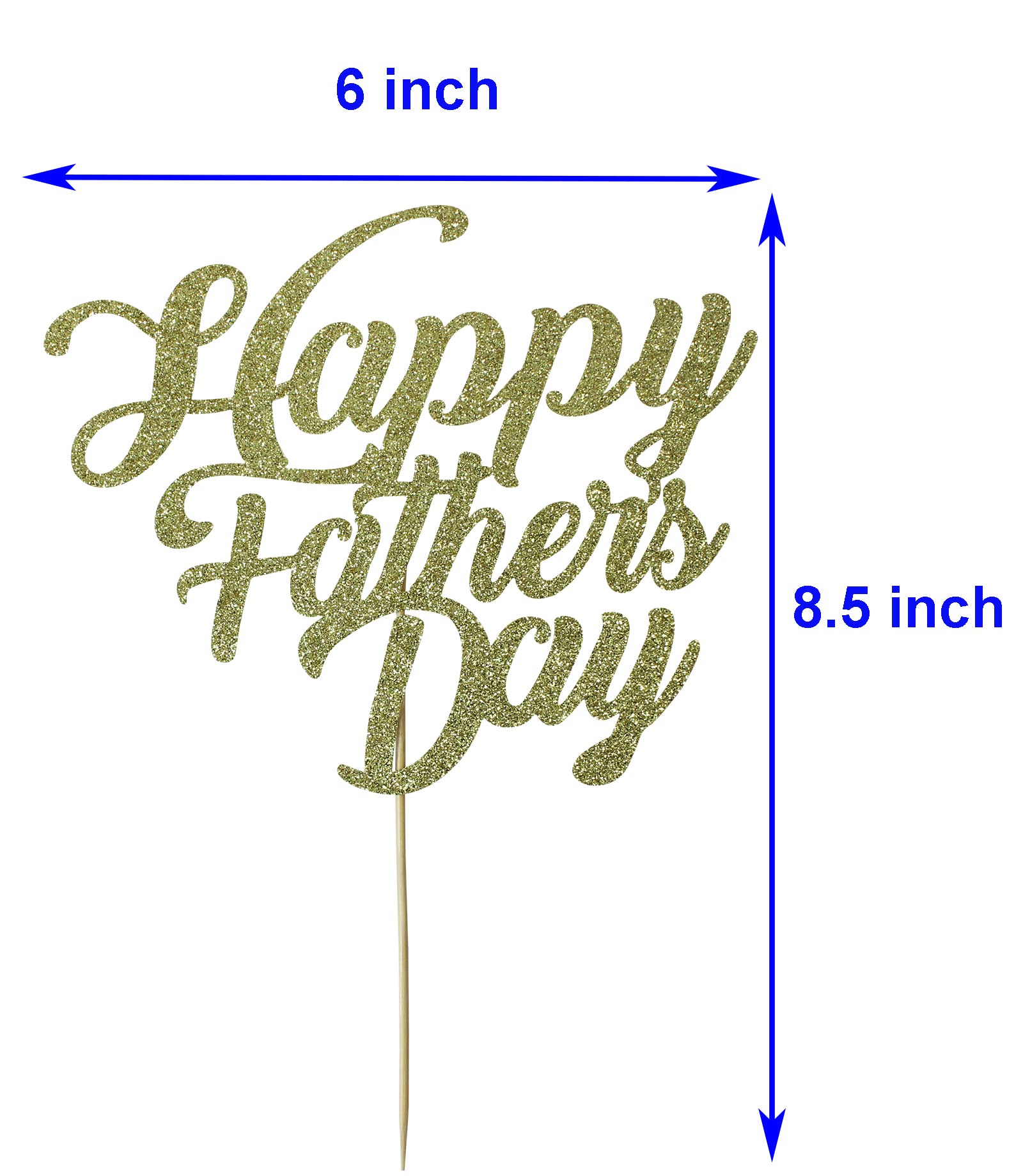 Gold Glitter Happy Father's Day Cake Topper - Elegant Party Decoration for Dad's Birthday, Retirement & Anniversary Cakes - Perfect for Father's Day Celebrations & Special Occasions