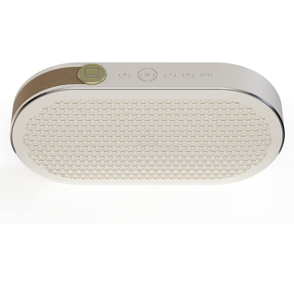 DALI Katch G2 Portable Bluetooth Speaker - Wireless Compact Outdoor Speaker with 30 Hours Playtime, 95dB Sound Pressure, Fabric Dust Cap (Caramel White) - Perfect for Travel, Beach, Camping & Home Use