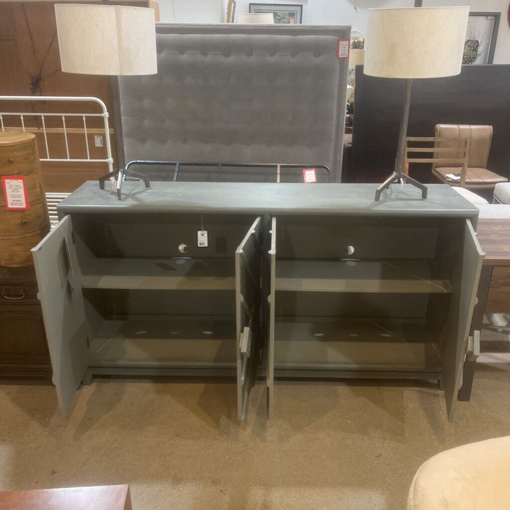 Emerson 4-Door Diamond Design Console Table in Grey - 74