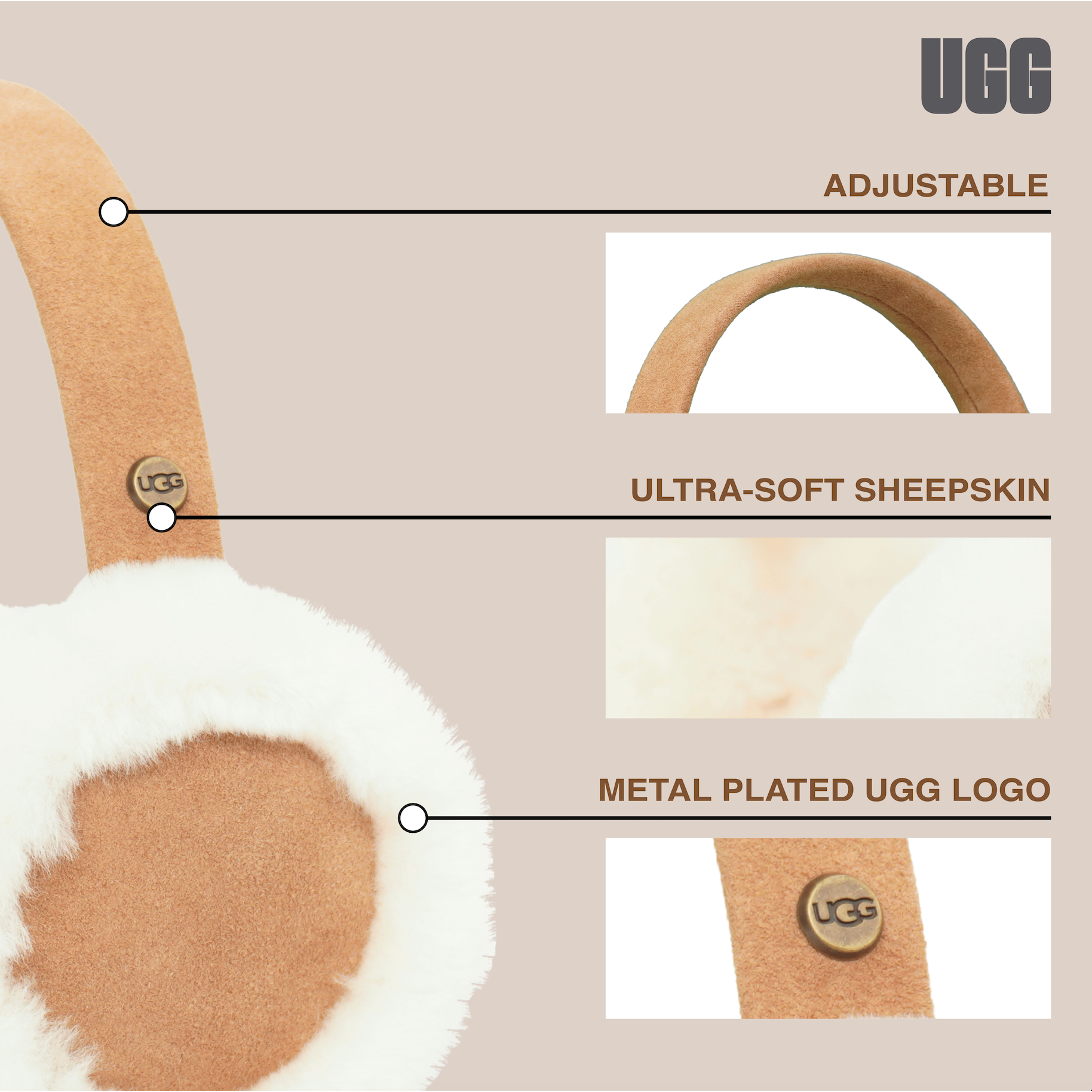 UGG Kids Classic Earmuffs - Warm Winter Ear Protection for Boys & Girls - Perfect for Cold Weather, Snow Play & Outdoor Activities