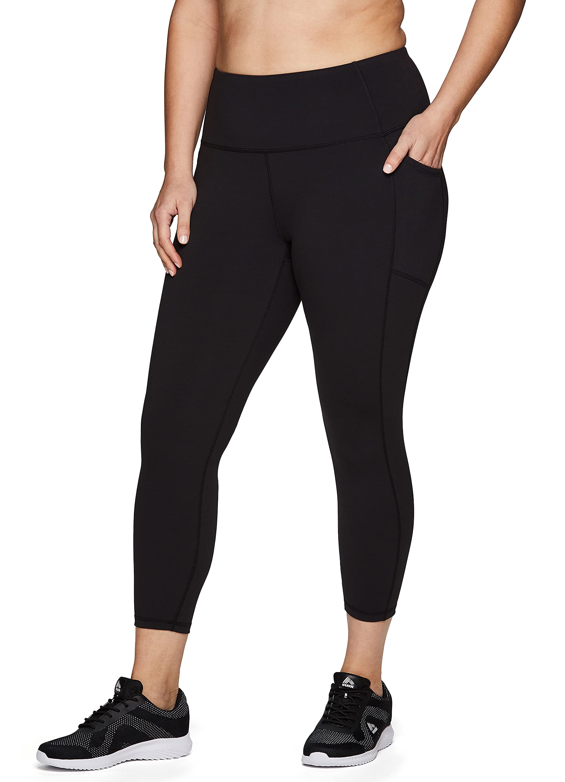 RBX Active Women's Plus Size High Waist Stretch Yoga Pants - Workout Running Gym Leggings for Women - Comfortable & Breathable for Yoga, Fitness & Daily Wear