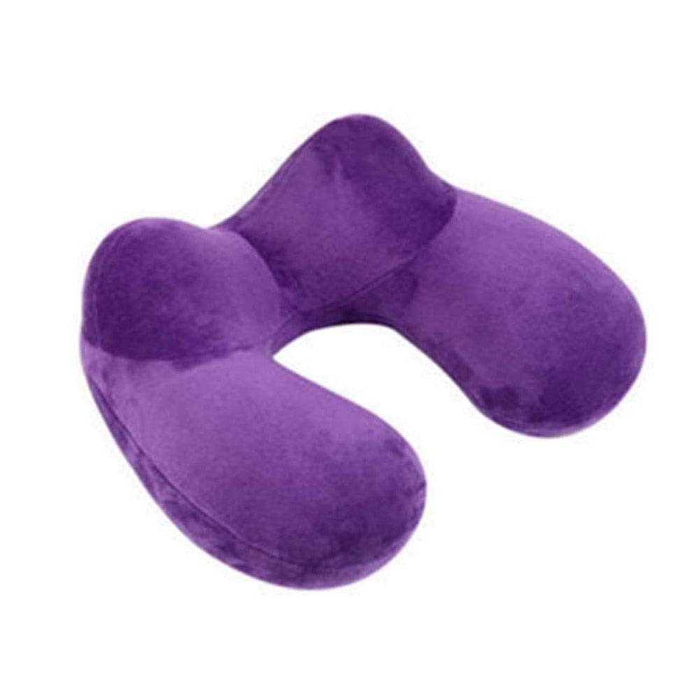 Comfortable Travel Neck Pillow for Airplane Sleeping - Portable & Foldable Memory Foam Neck Rest for Flights, Trains, Office & Home Use - Purple (Perfect for Long Trips & Relaxation)