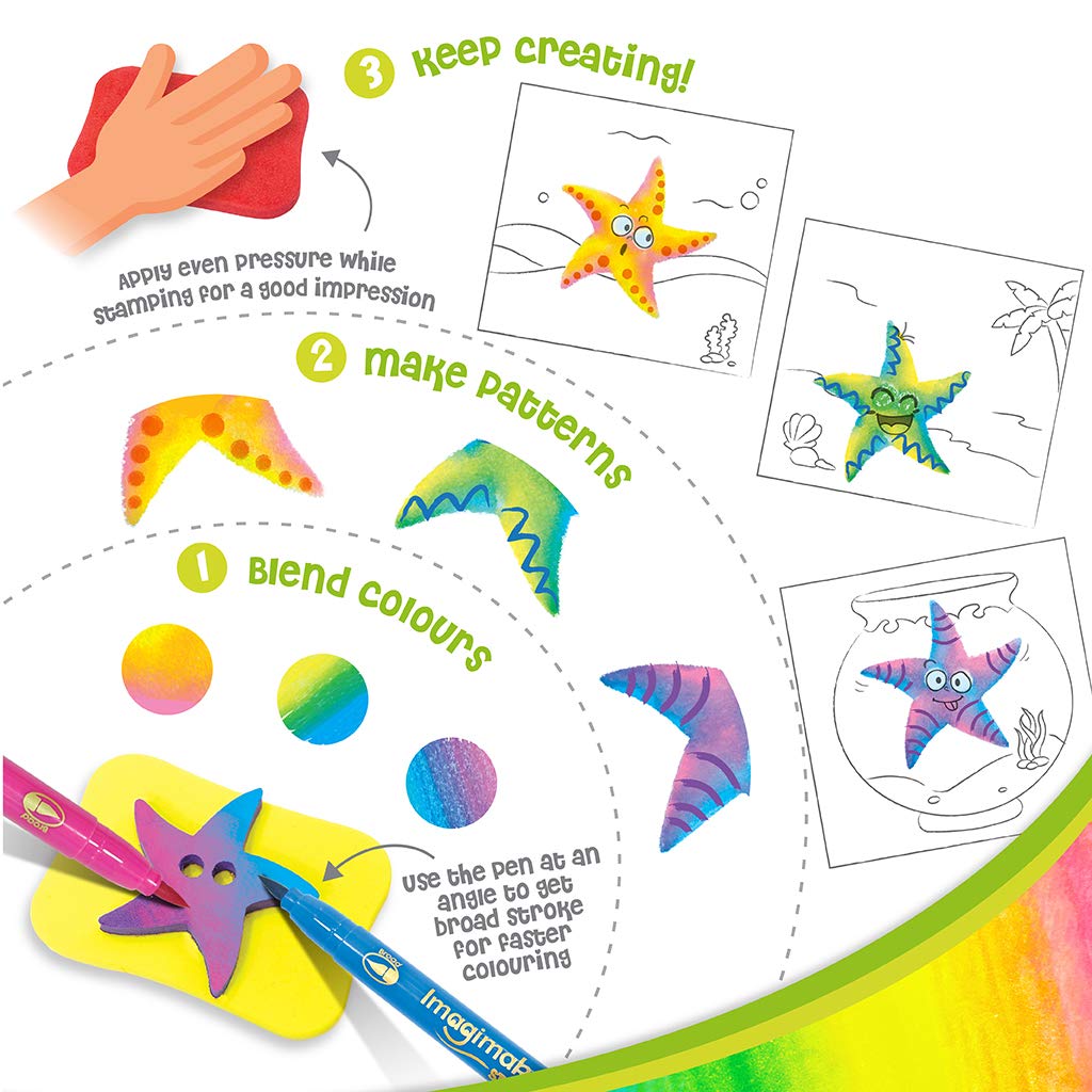Imagimake Animal Stamp Art Kit for Kids Ages 3-5 | Easter Crafts with Washable Ink & Blending Pens | Creative Stamping Toys for Toddlers | Perfect Easter Gift for Boys & Girls | Fun Classroom & Birthday Party Activity