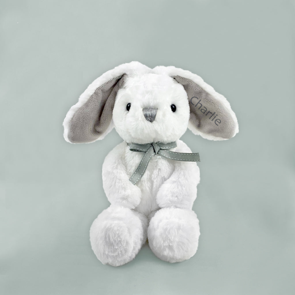Personalized Little Grey Bunny Two-Tier Diaper Cake - Unique Baby Shower Gift for Girls & Boys - Perfect for Gender Reveal Parties & Newborn Celebrations