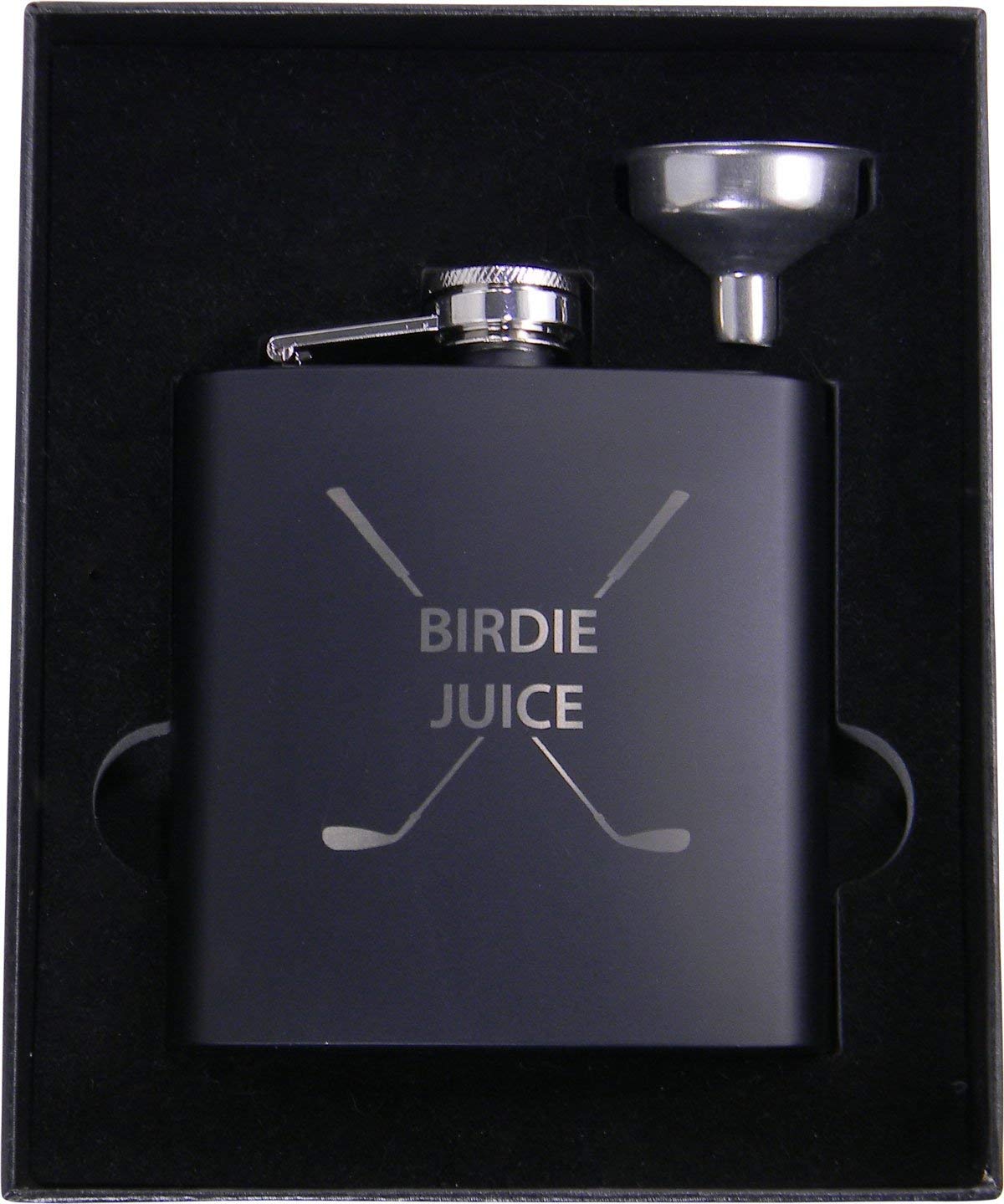 Premium Golf Birdie Juice Flask with Funnel & Gift Box - Best Christmas, Birthday, Valentine's Gift for Golf Lovers (Black) - Perfect for Golf Tournaments, Parties & On-Course Celebrations
