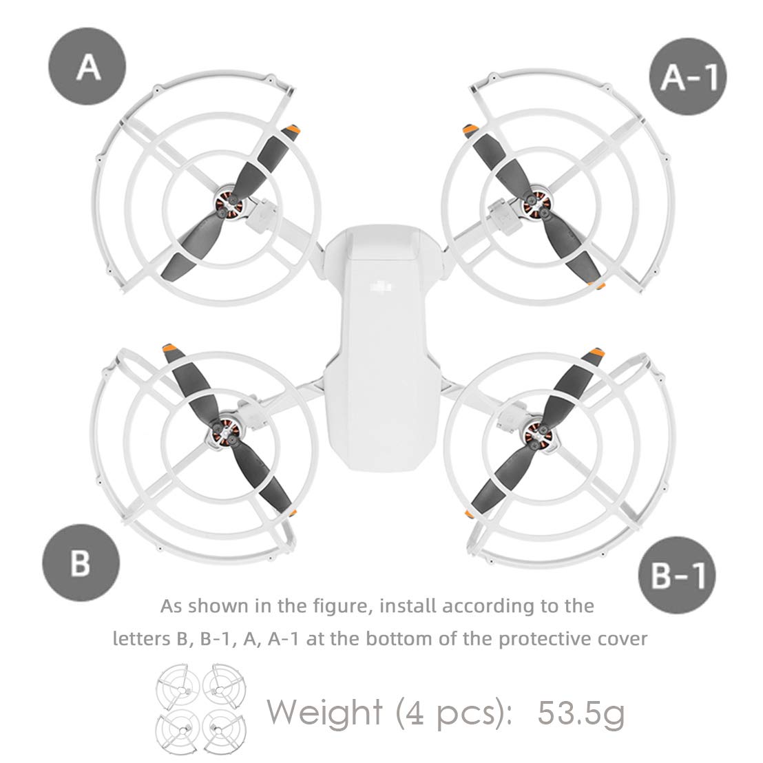 3-in-1 DJI Mavic Mini/Mini 2/Mini SE/Mini 2 SE Accessories Bundle - 360° Propeller Guard, Landing Gear Extensions & Propeller Holder | Drone Protection for Safe Indoor/Outdoor Flying & Easy Storage