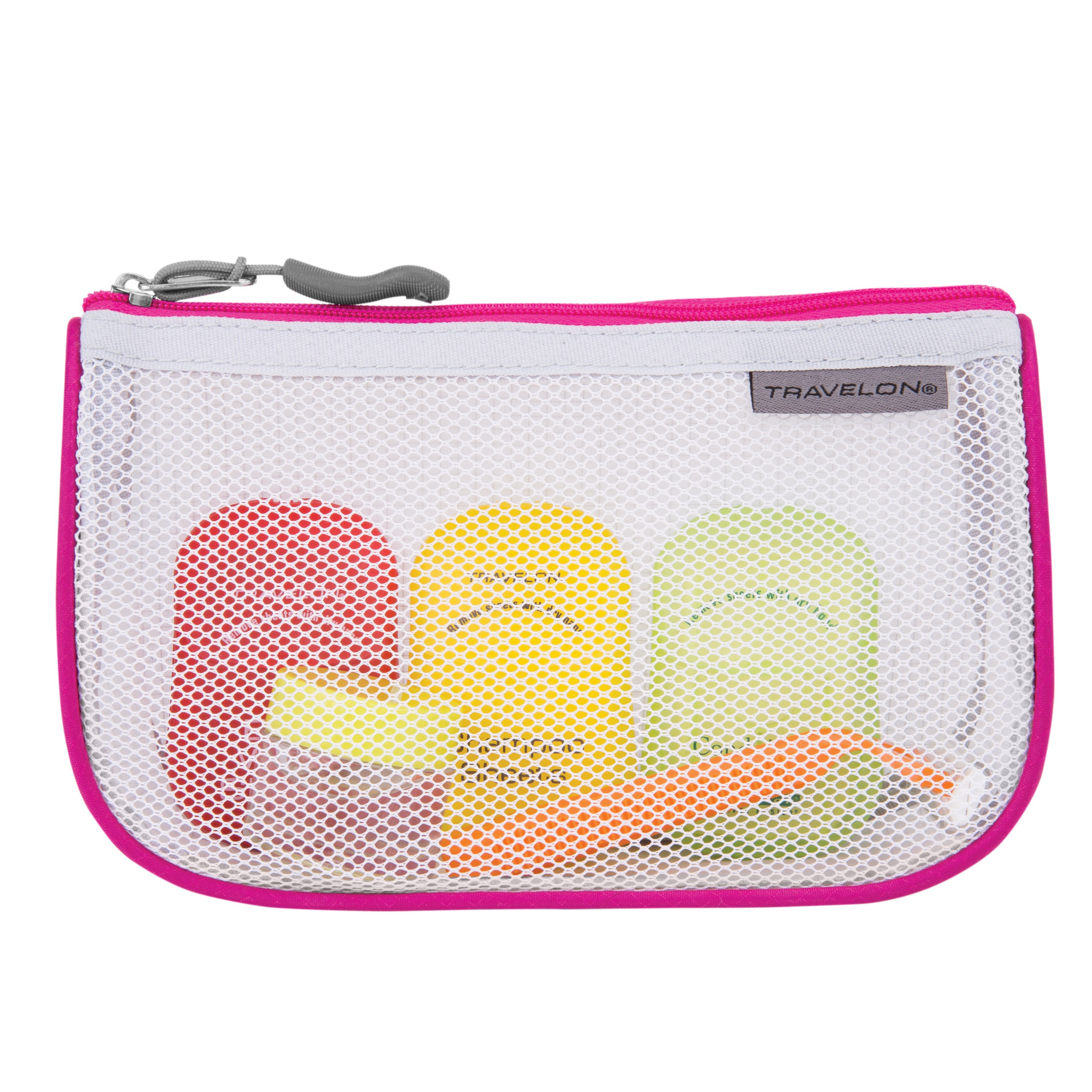 Travelon Set of 3 Assorted Piped Pouches - Waterproof Travel Organizer Bags for Toiletries, Cosmetics & Accessories | Perfect for Vacations, Camping & Daily Use